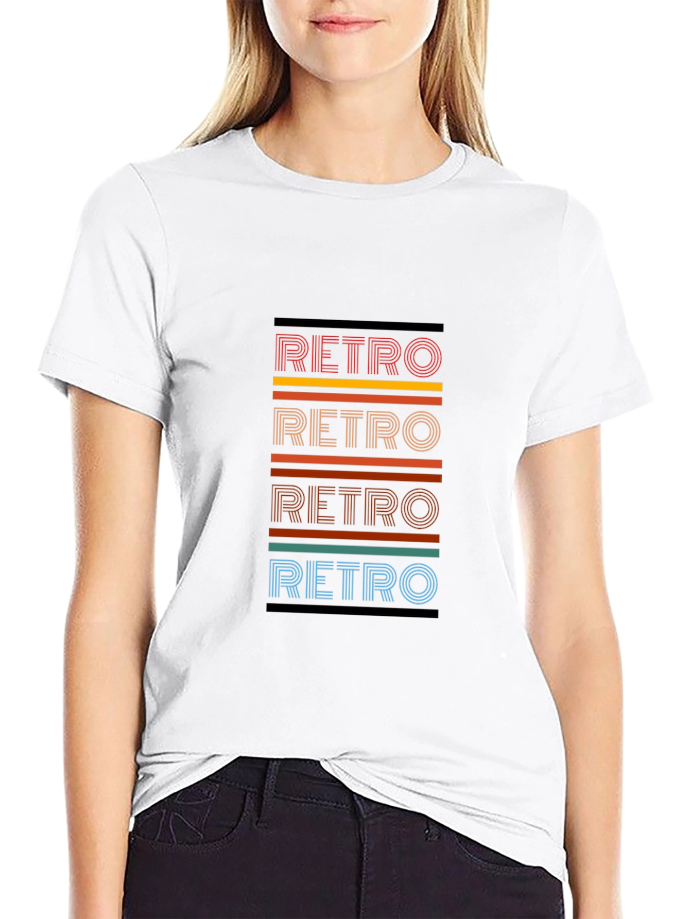 Retro Style Graphic Tee - Black T-Shirt
