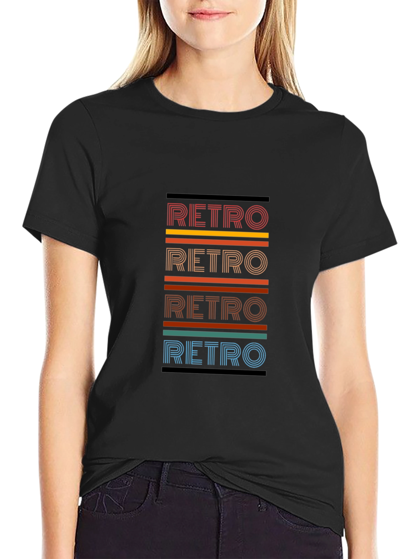Retro Style Graphic Tee - Black T-Shirt