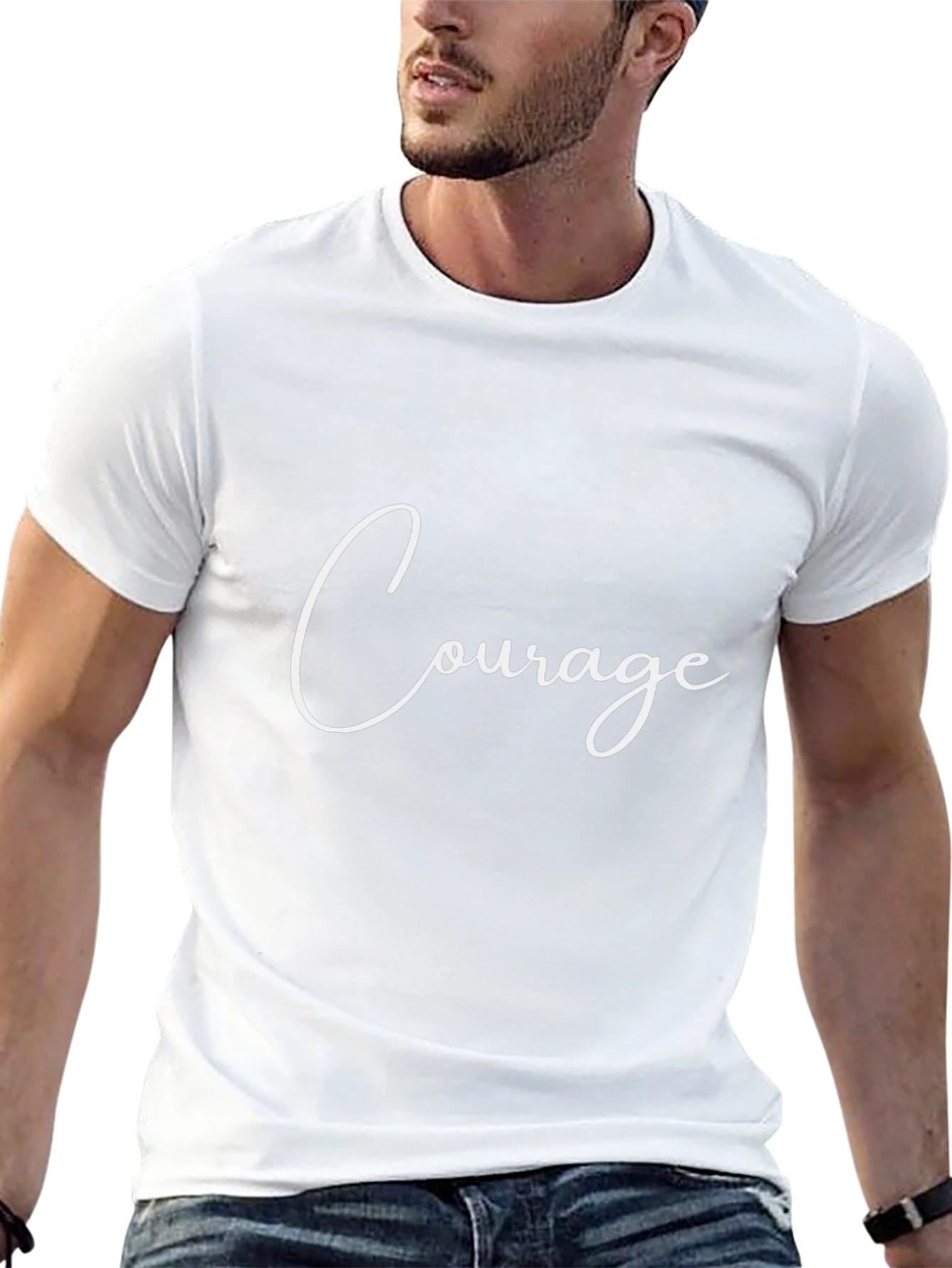 Courage Script Black T-Shirt