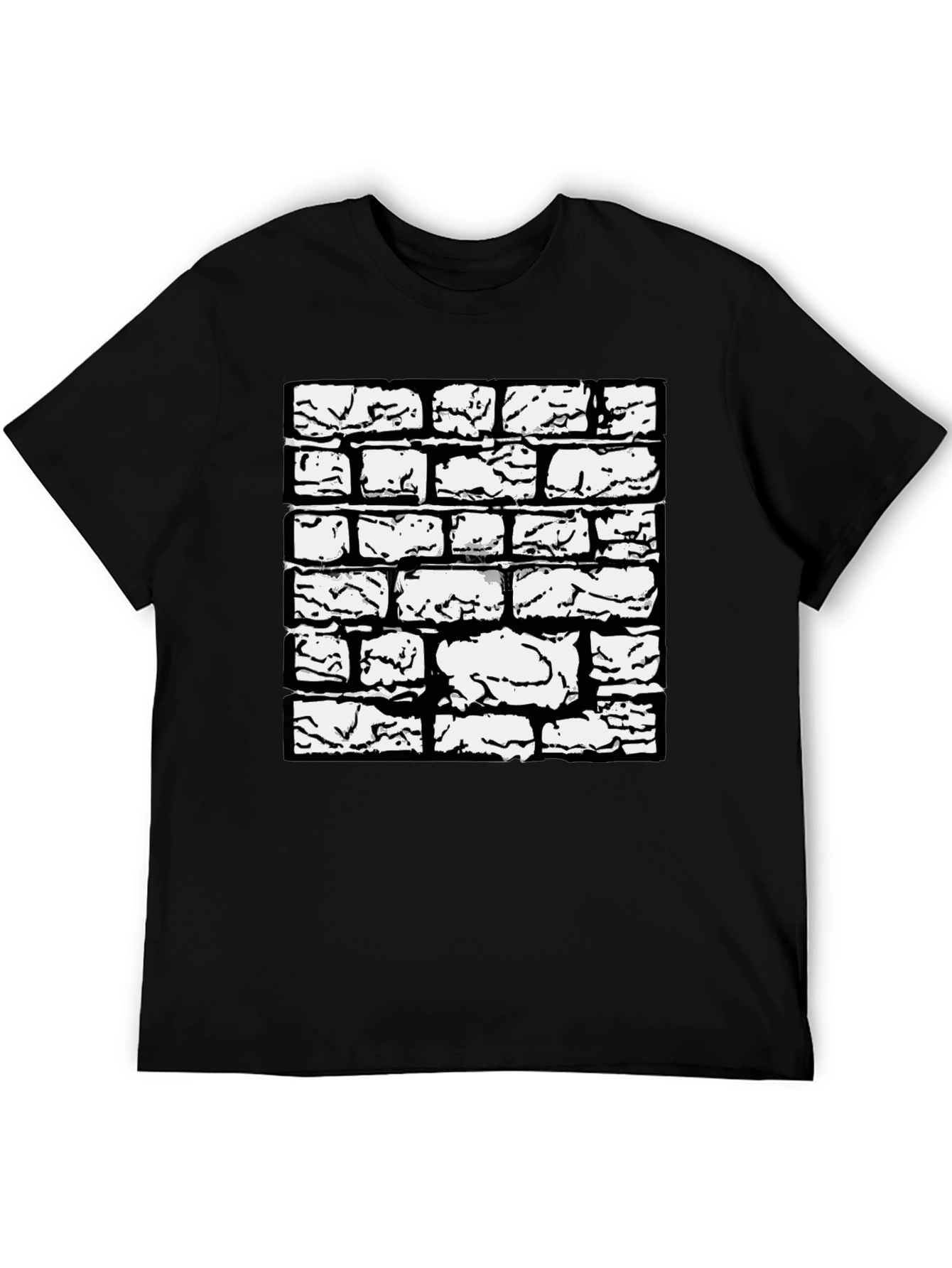 Black Graphic Tee - Brick Wall Design