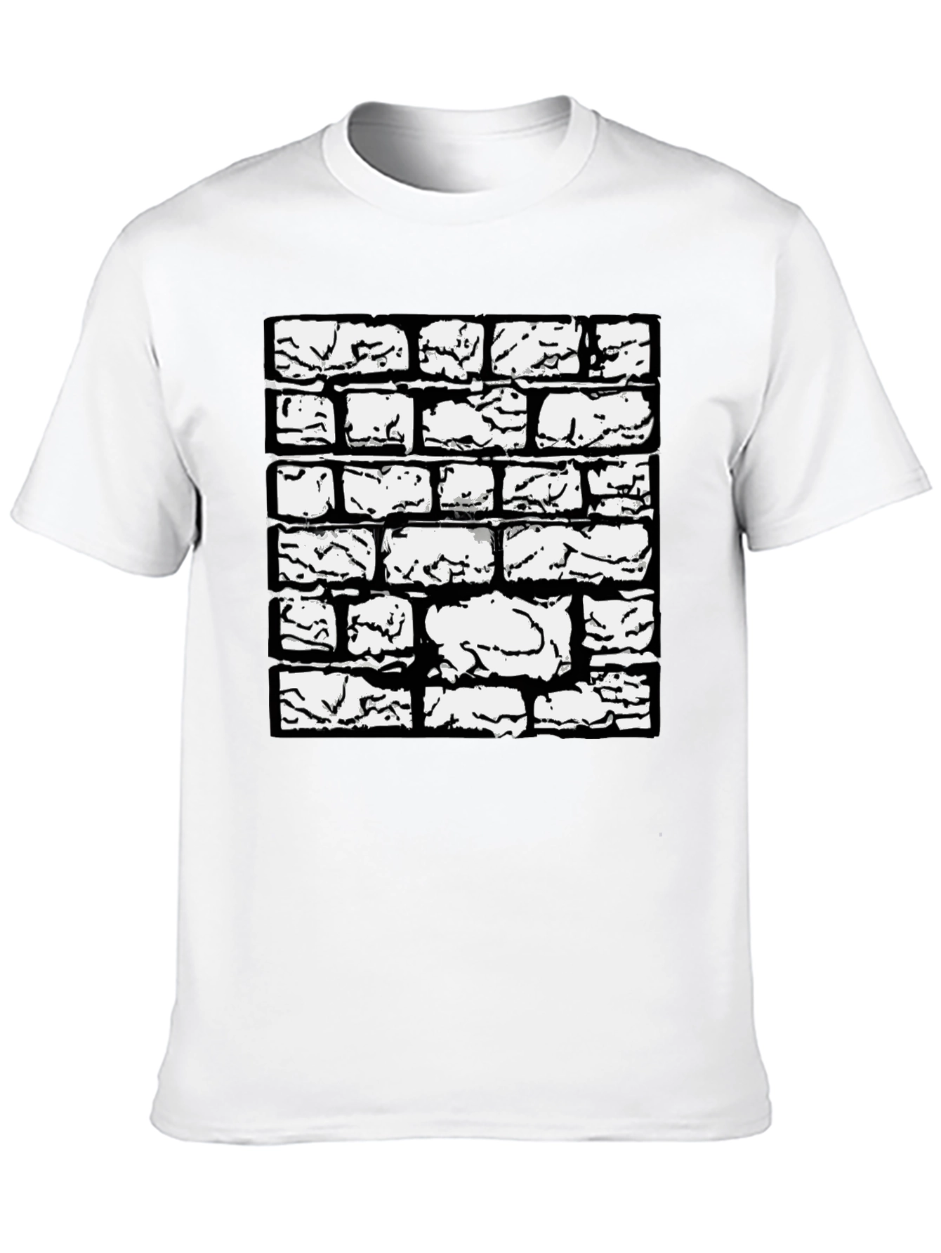 Black Graphic Tee - Brick Wall Design