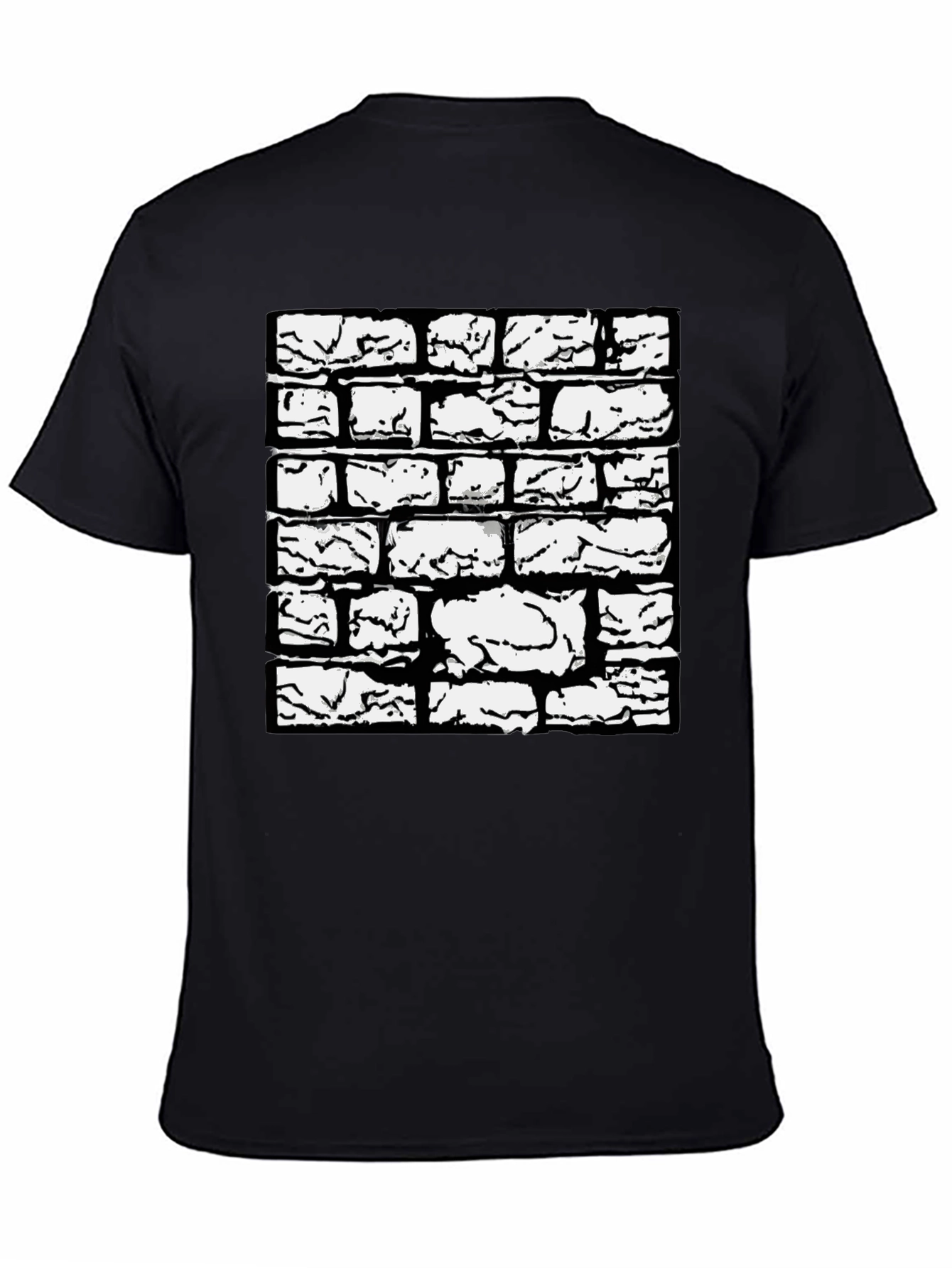 Black Graphic Tee - Brick Wall Design