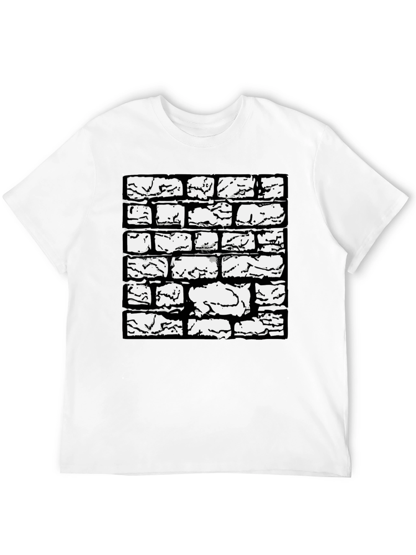 Black Graphic Tee - Brick Wall Design