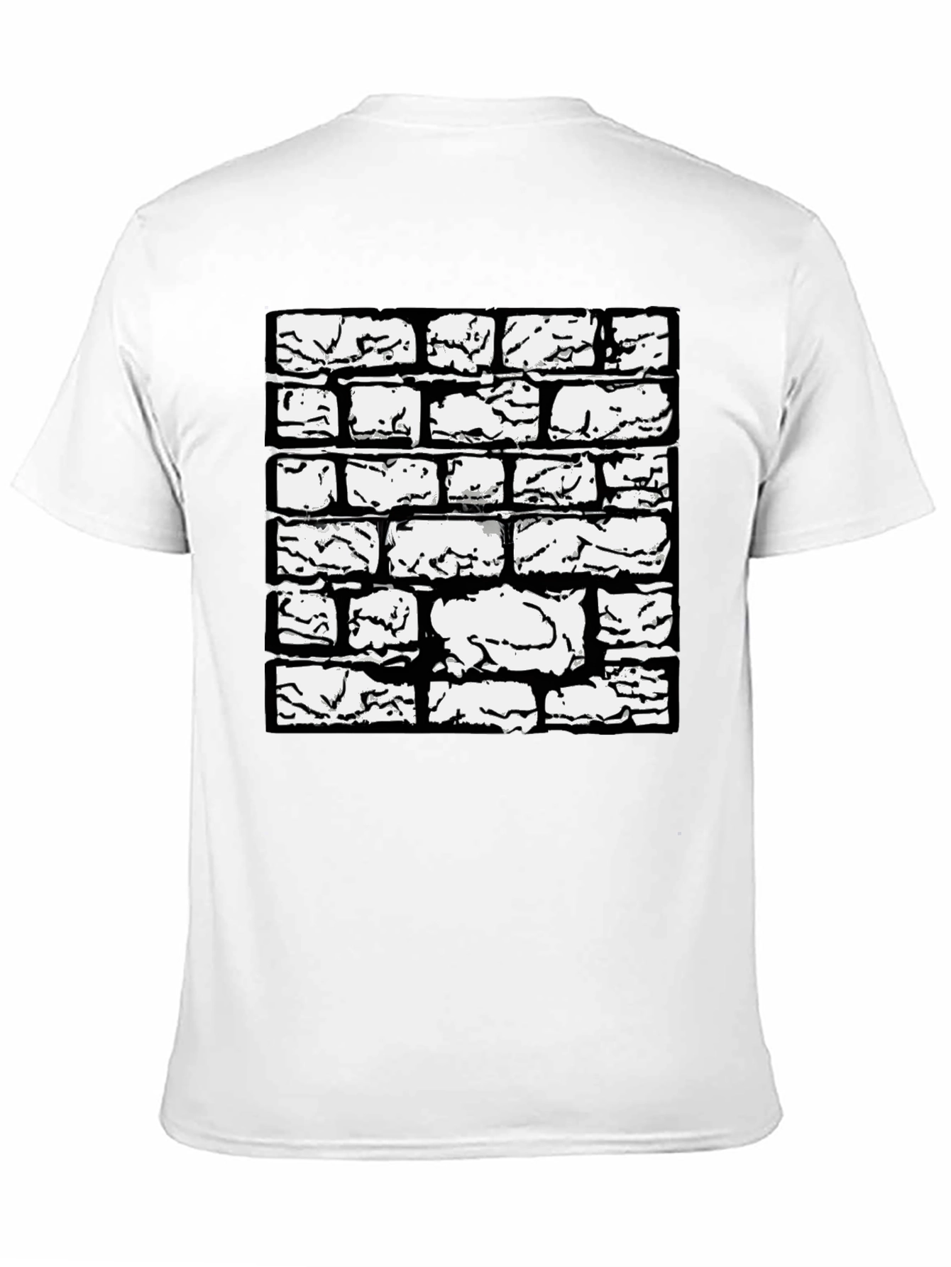 Black Graphic Tee - Brick Wall Design