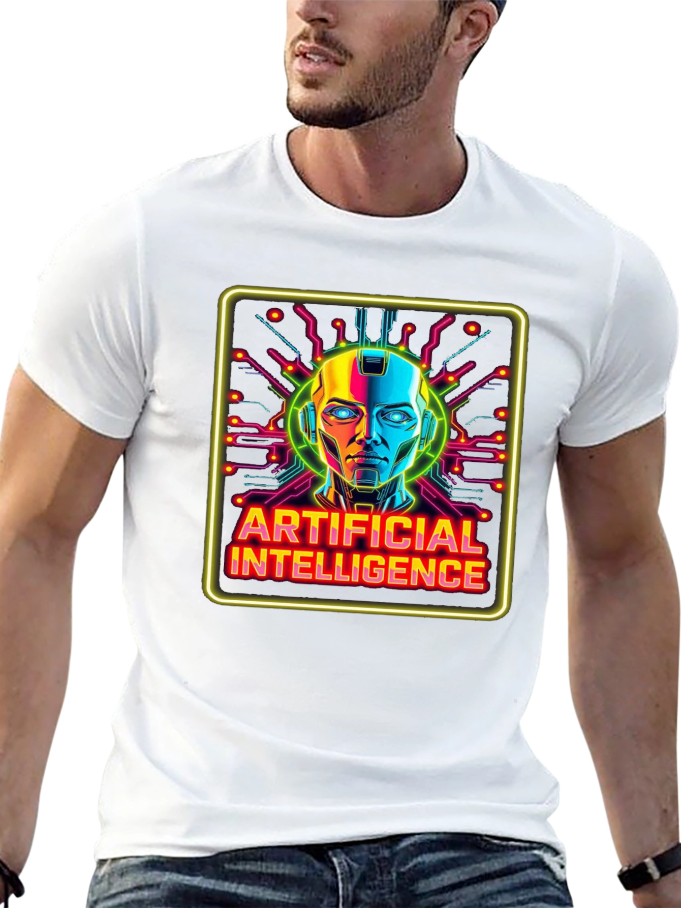 Artificial Intelligence Graphic Tee - Futuristic Robot Design