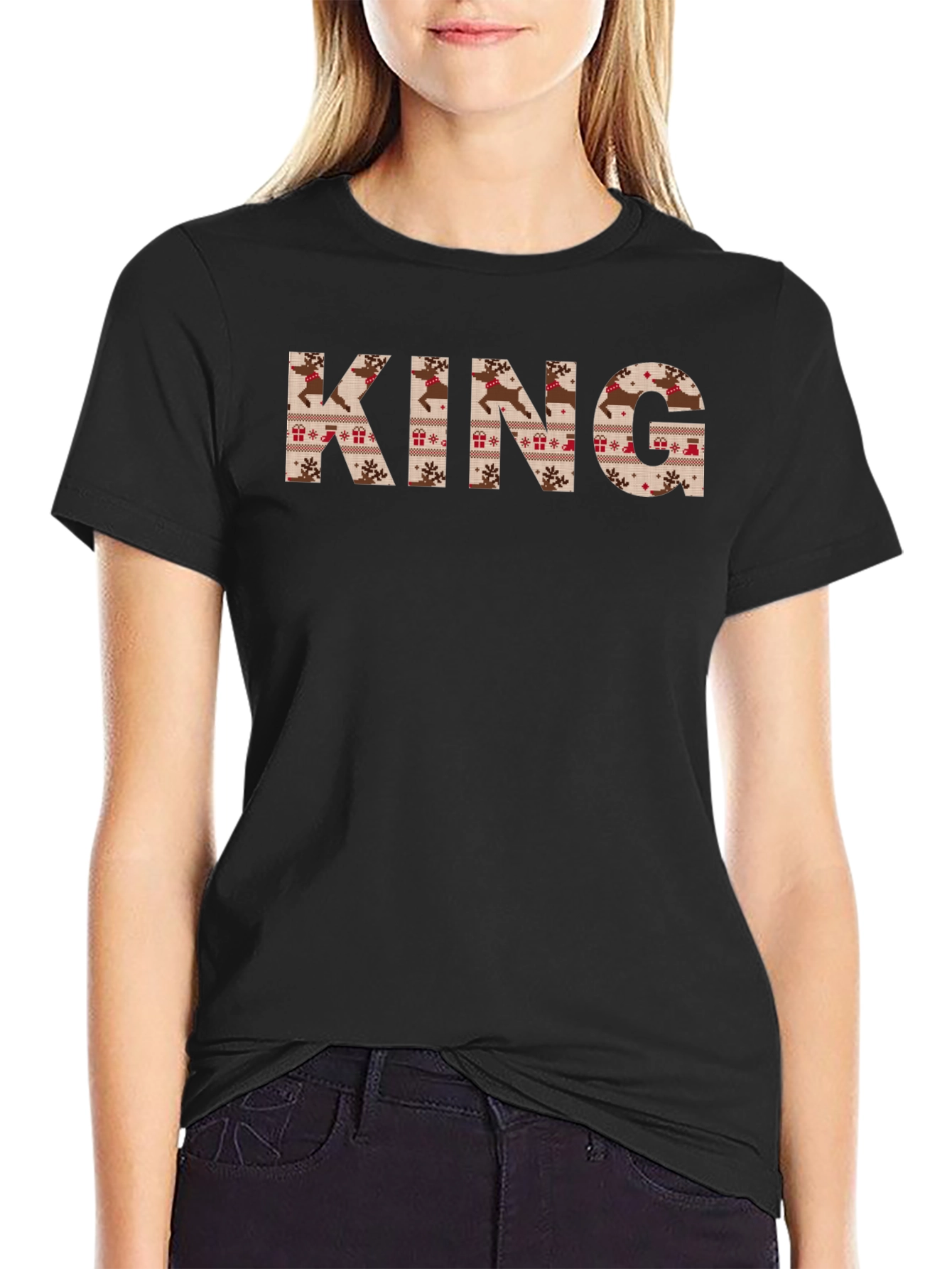 KING Christmas Sweater Pattern Tee Shirt