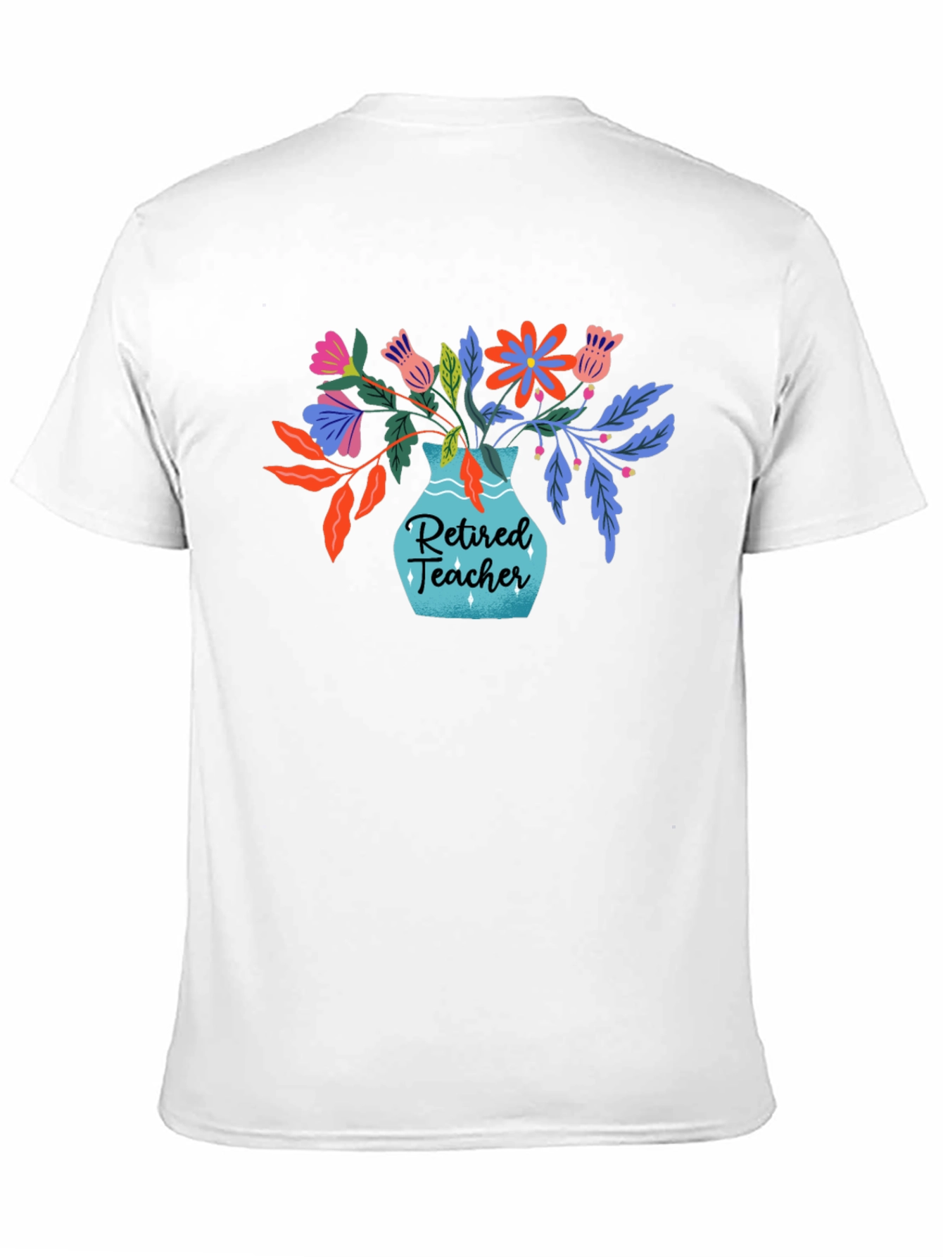 Retired Teacher Floral Vase T-Shirt