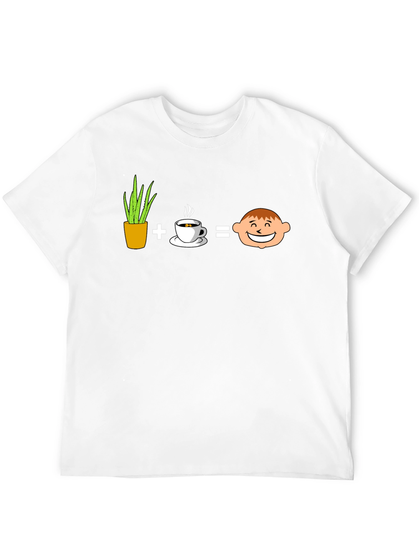 Plant Coffee Equals Happy Face Graphic T-Shirt
