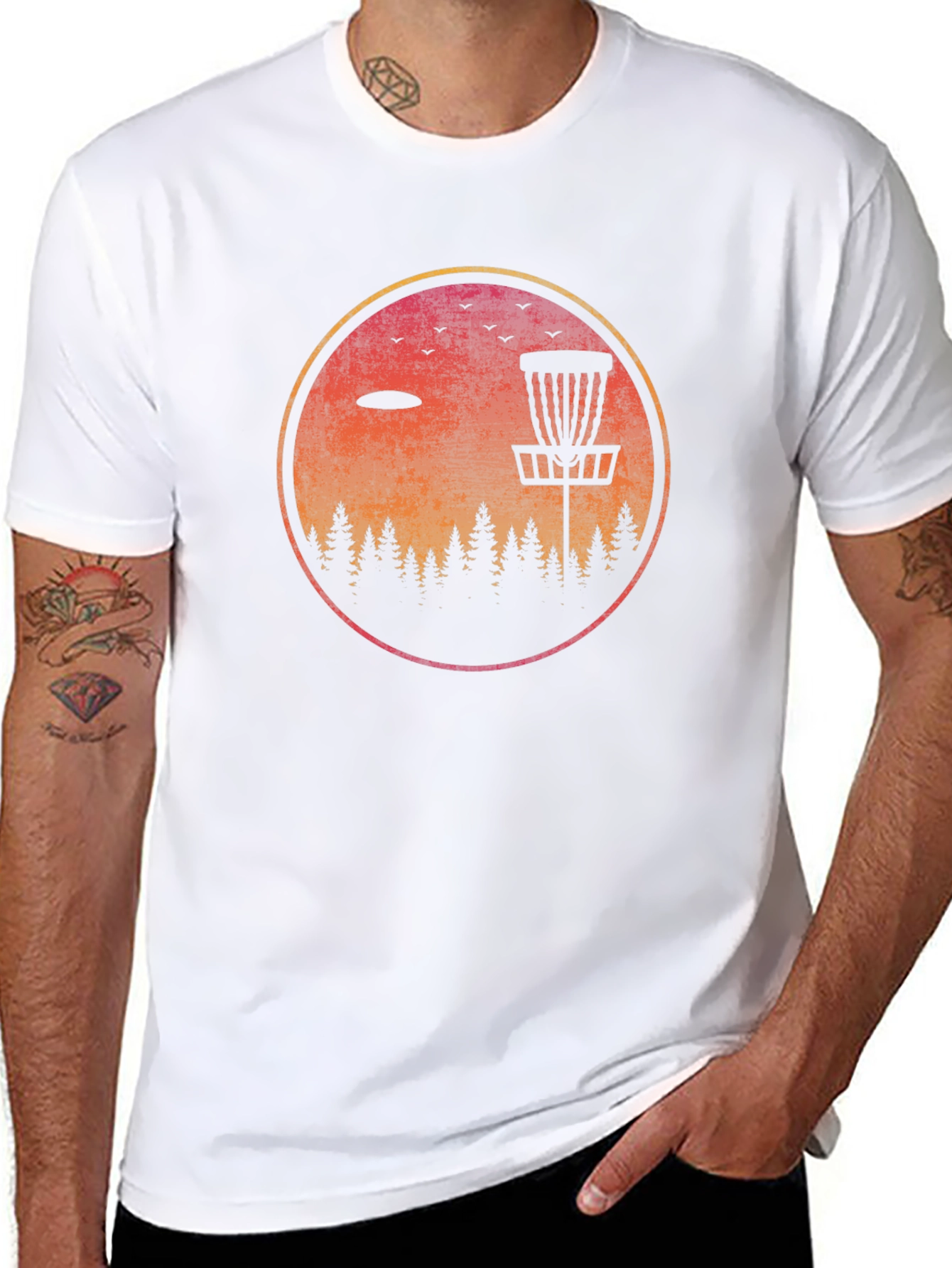 Disc Golf Sunset Graphic Tee - Outdoor Adventure