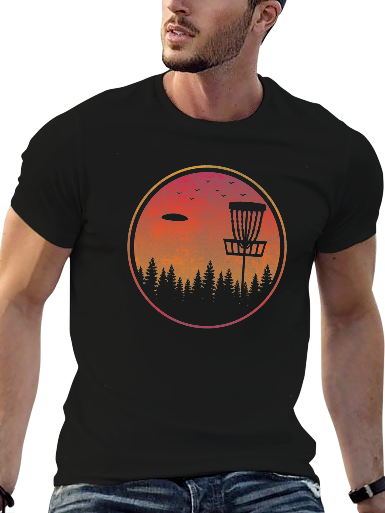 Disc Golf Sunset Graphic Tee - Outdoor Adventure