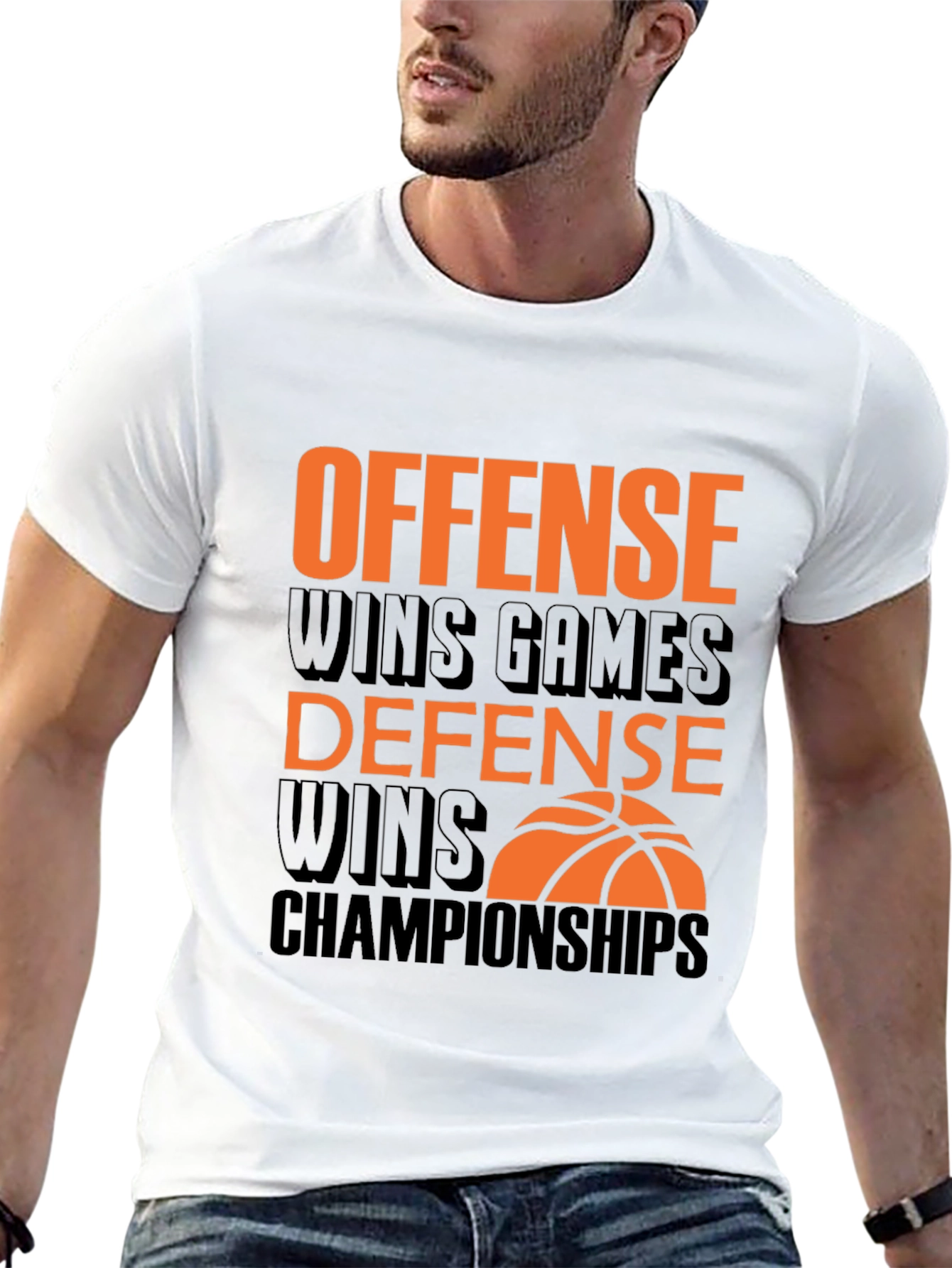 Offense & Defense Basketball Graphic Tee