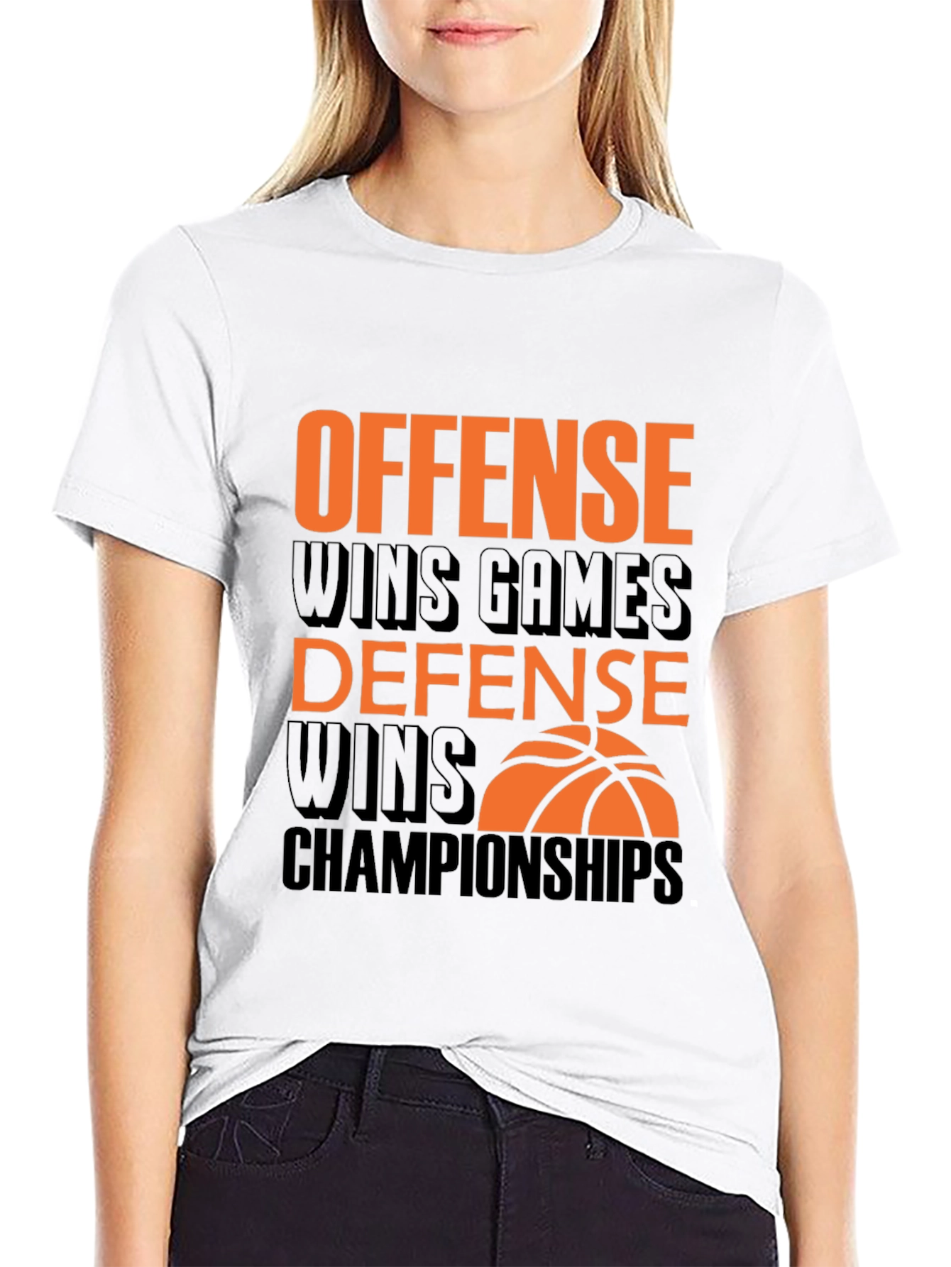 Offense & Defense Basketball Graphic Tee