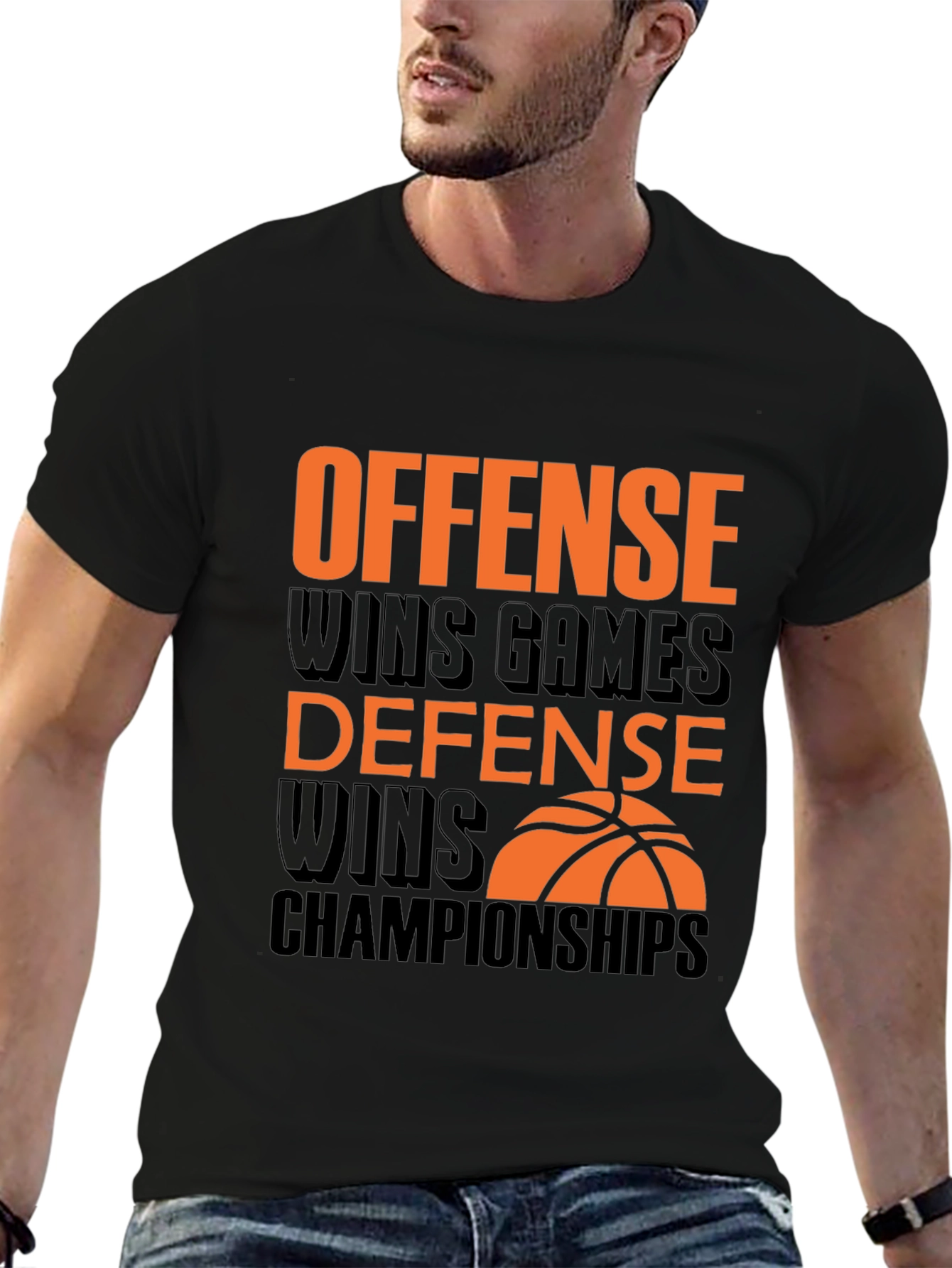 Offense & Defense Basketball Graphic Tee