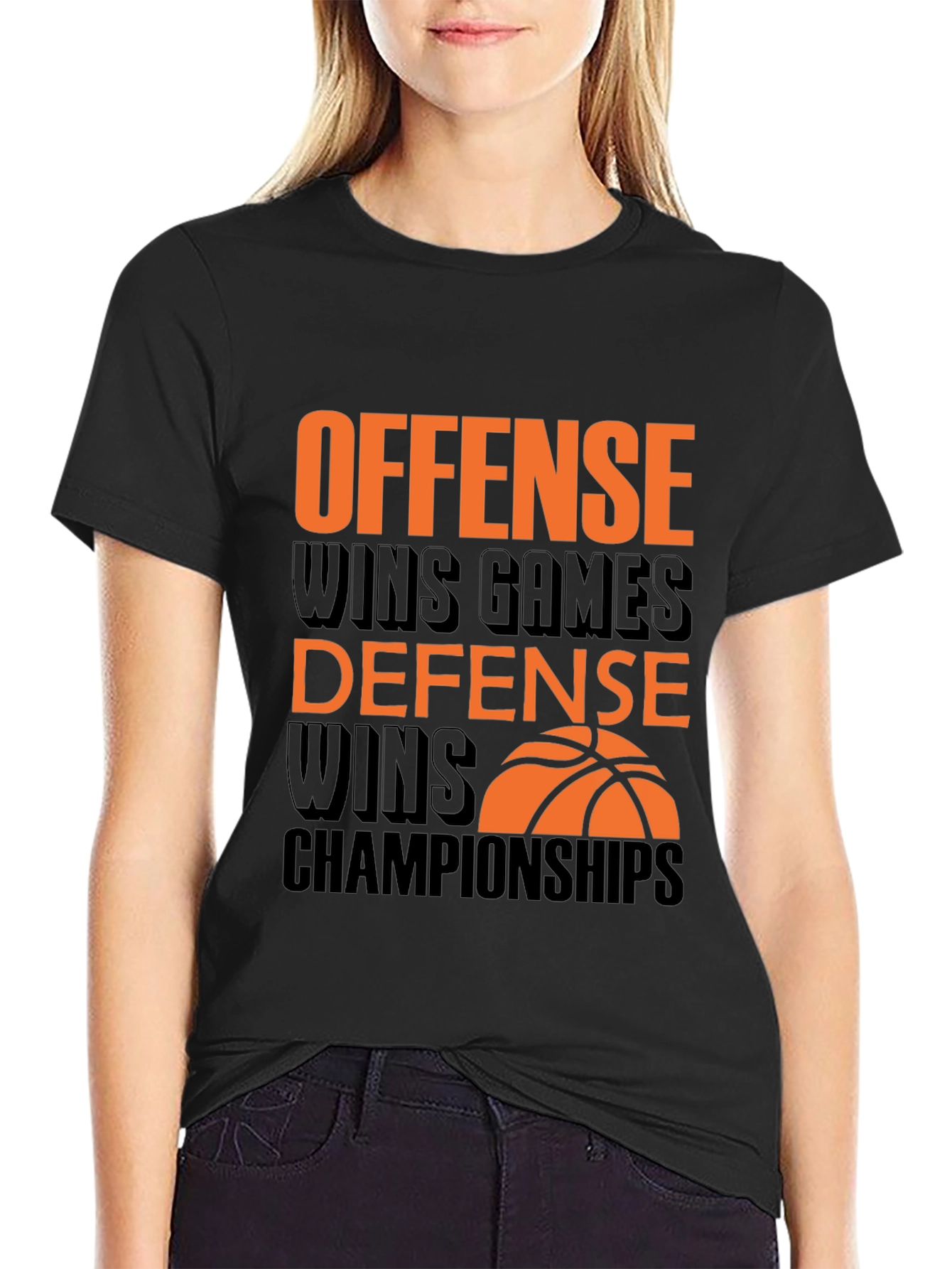 Offense & Defense Basketball Graphic Tee