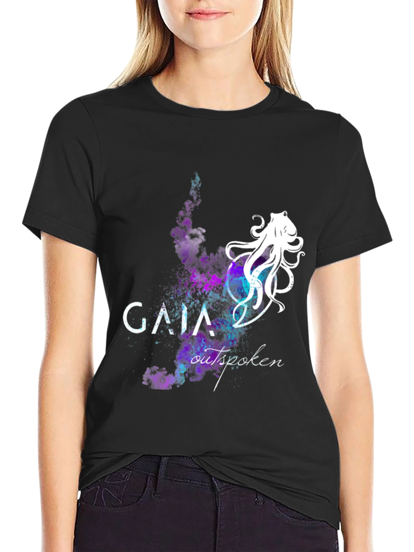 Gaia Outspoken Black Graphic T-Shirt