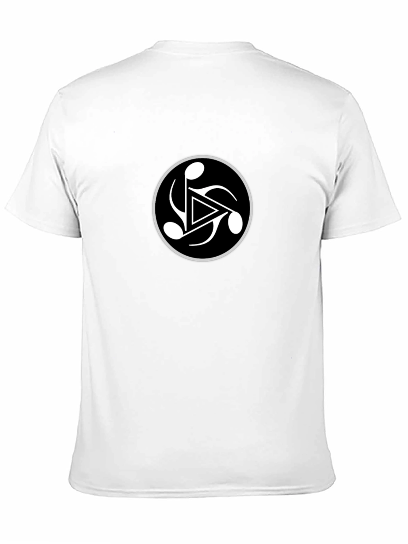Black Tee with Abstract Symbol Circle Graphic