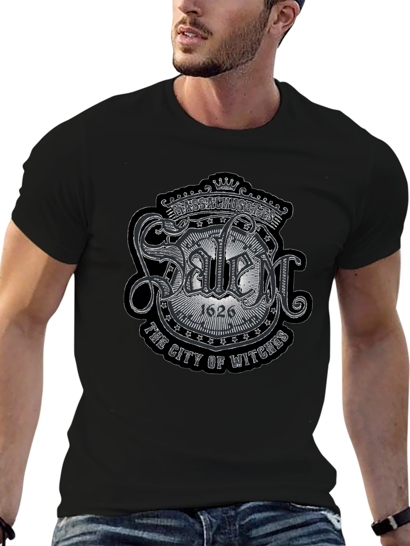Salem Massachusetts Black T-Shirt