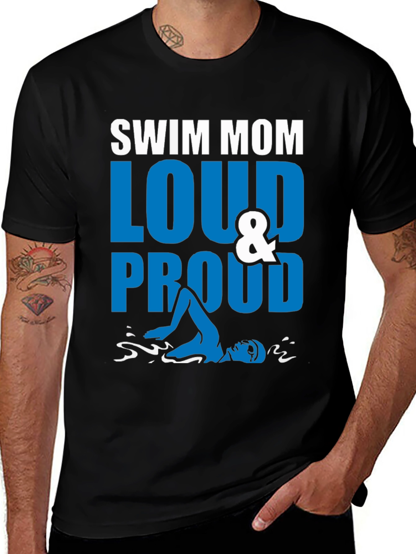 Swim Mom Loud & Proud Graphic T-Shirt