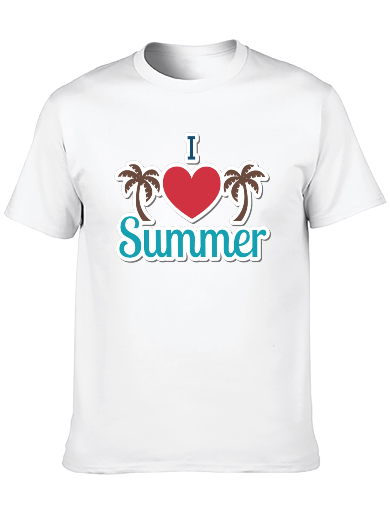 I Heart Summer Palm Tree Graphic Black T-Shirt