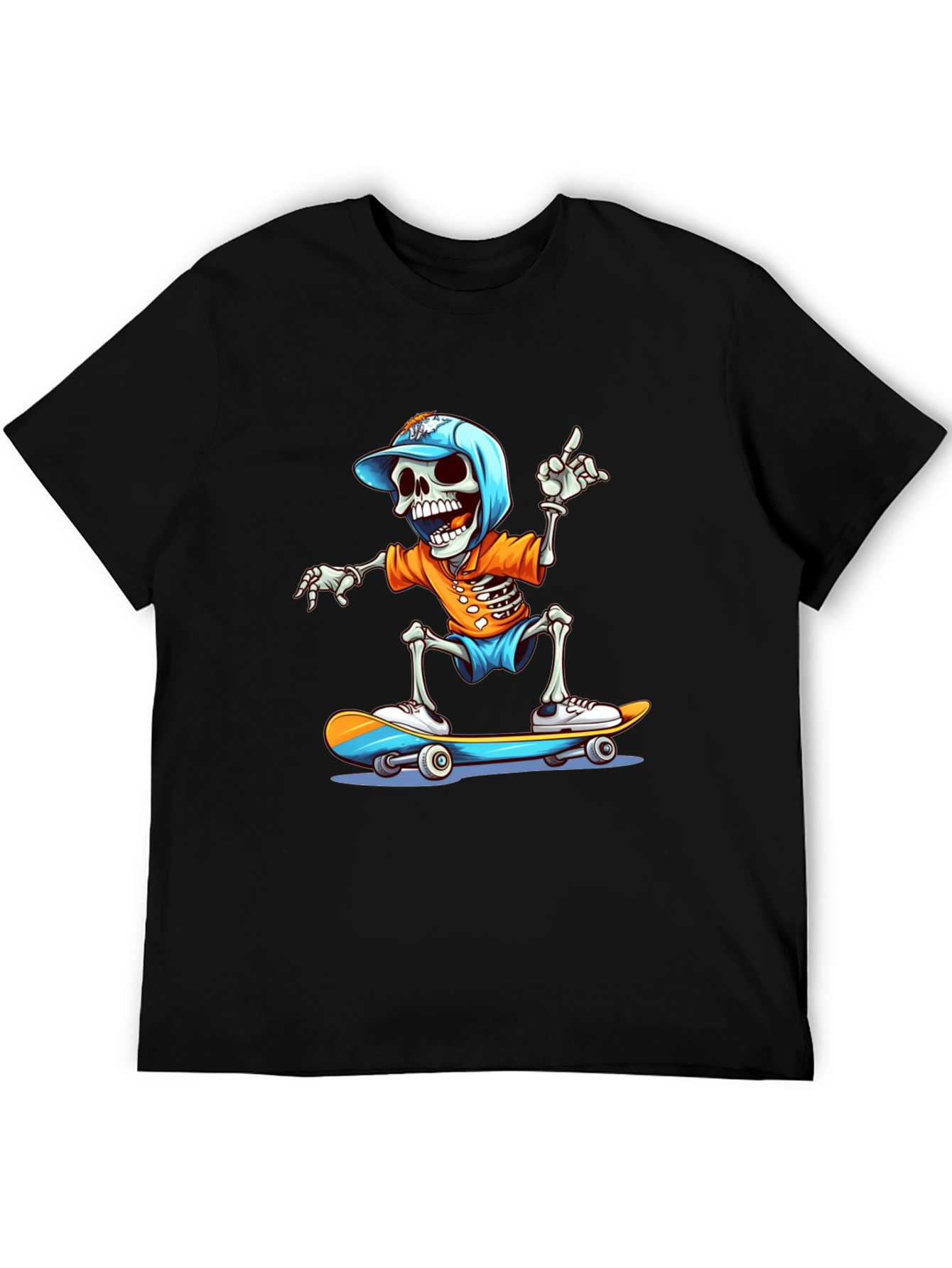 Skateboarding Skeleton Graphic Tee - Cool & Casual