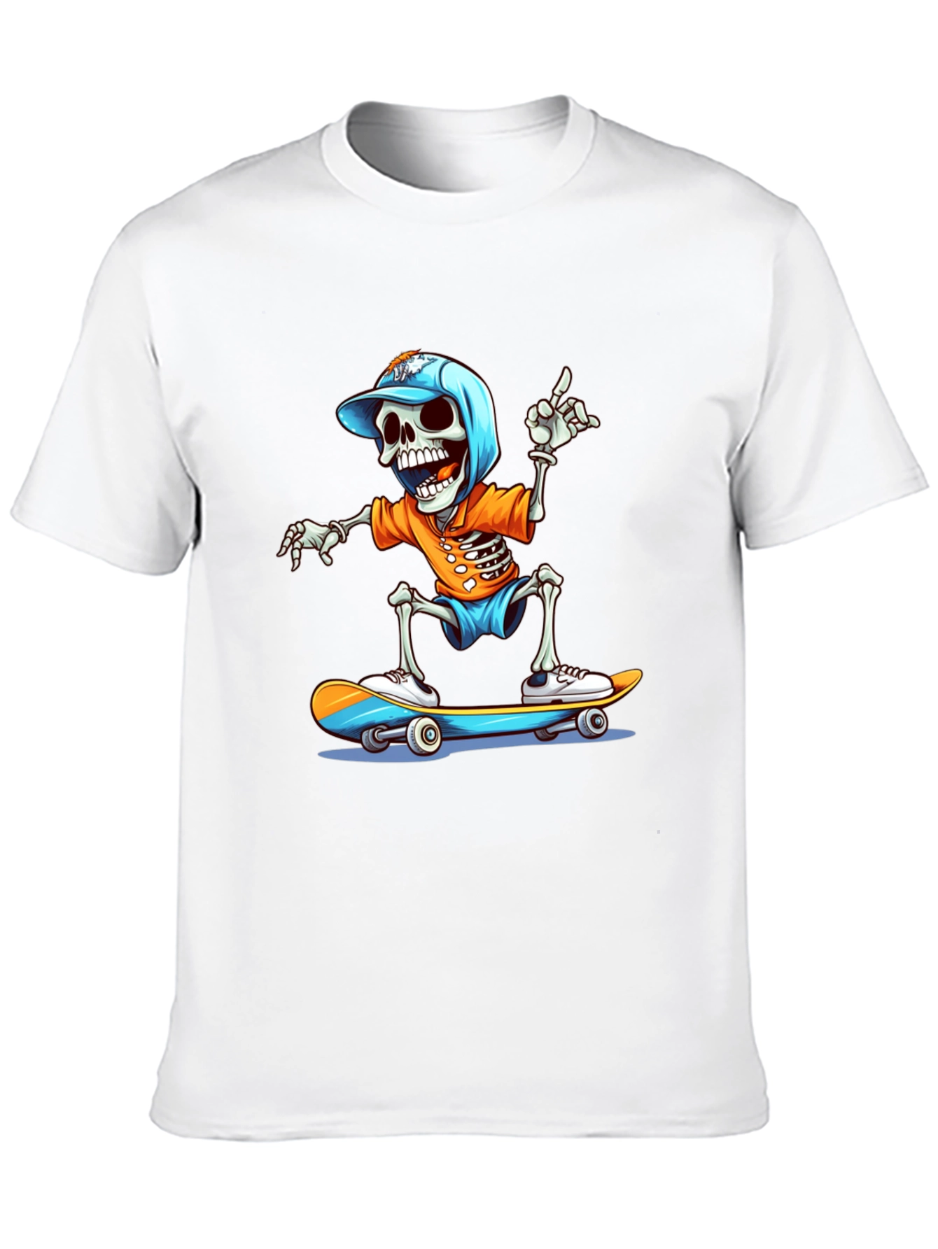 Skateboarding Skeleton Graphic Tee - Cool & Casual