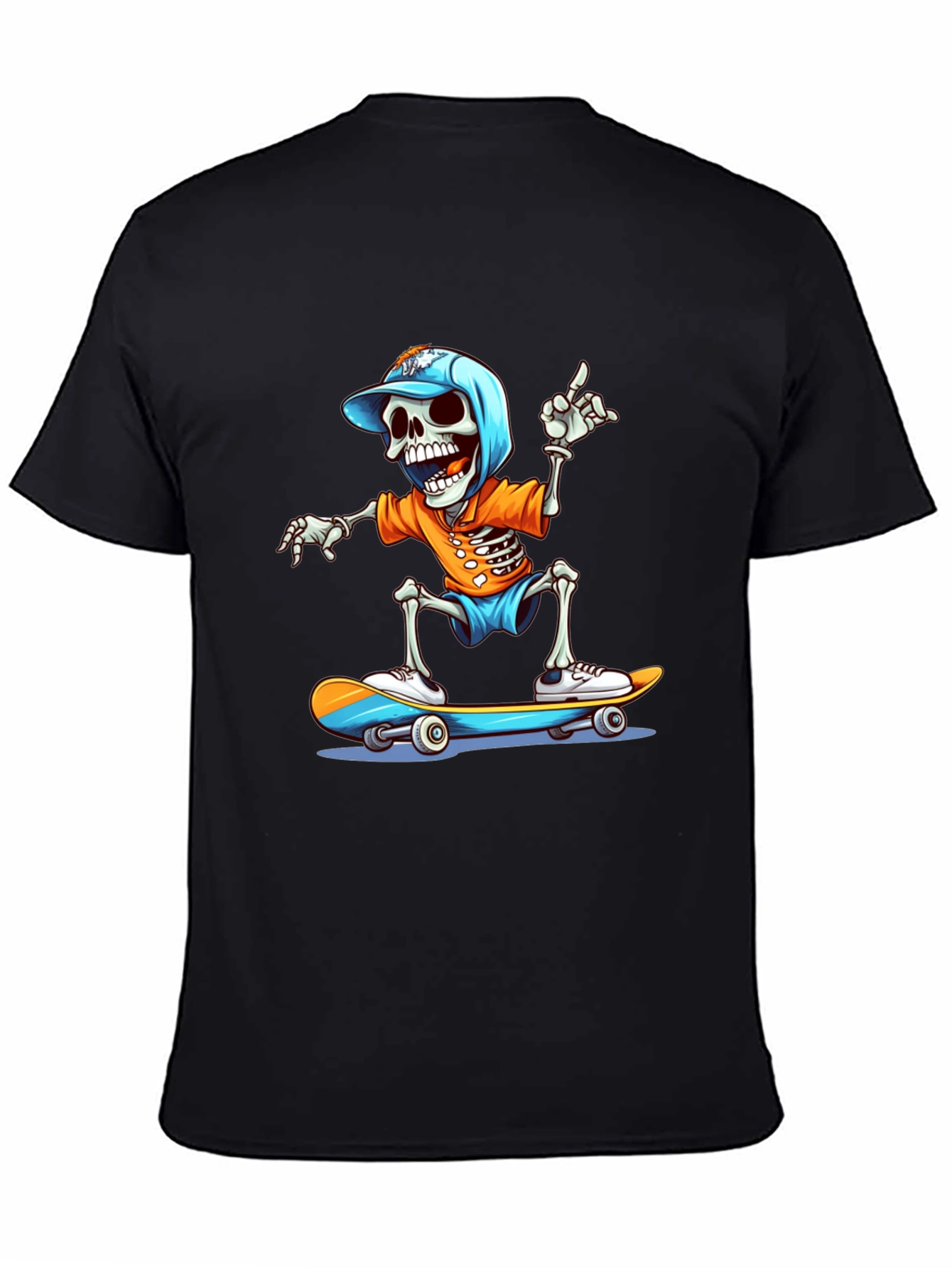 Skateboarding Skeleton Graphic Tee - Cool & Casual