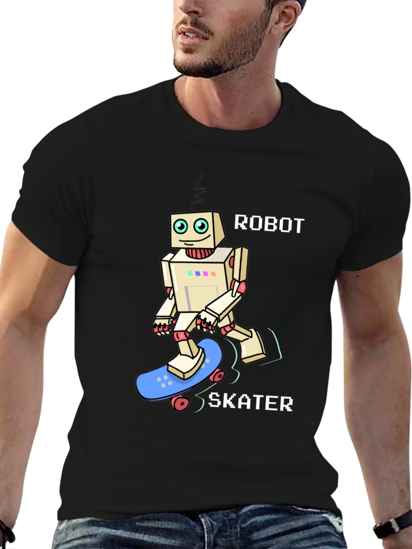 Robot Skater Graphic Tee - Cool & Unique Design