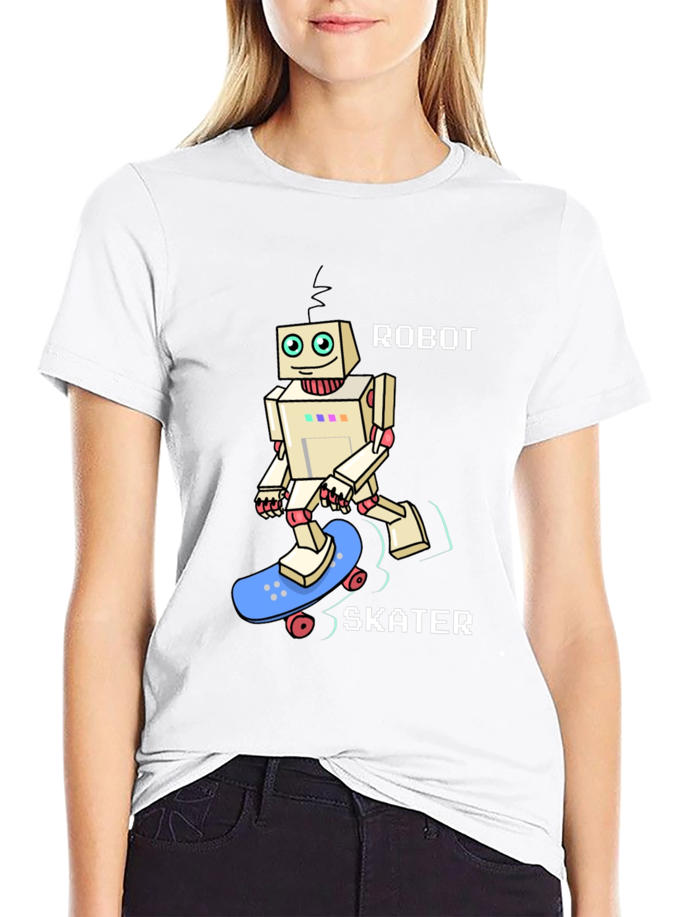 Robot Skater Graphic Tee - Cool & Unique Design