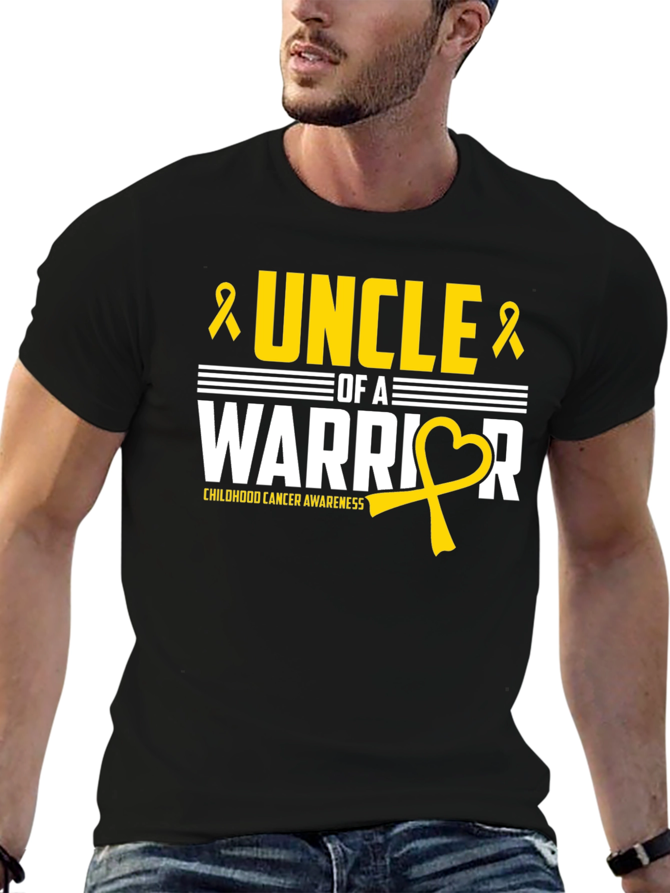 Uncle of a Warrior Childhood Cancer Awareness T-Shirt