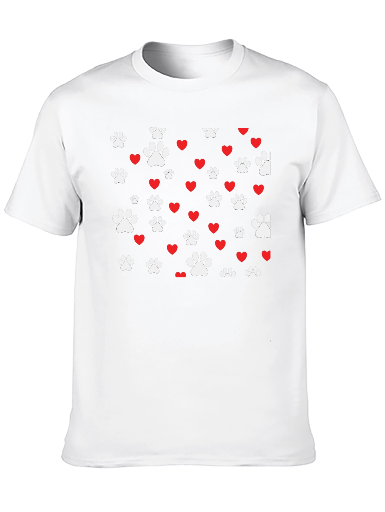 Paw Prints & Hearts Black Tee