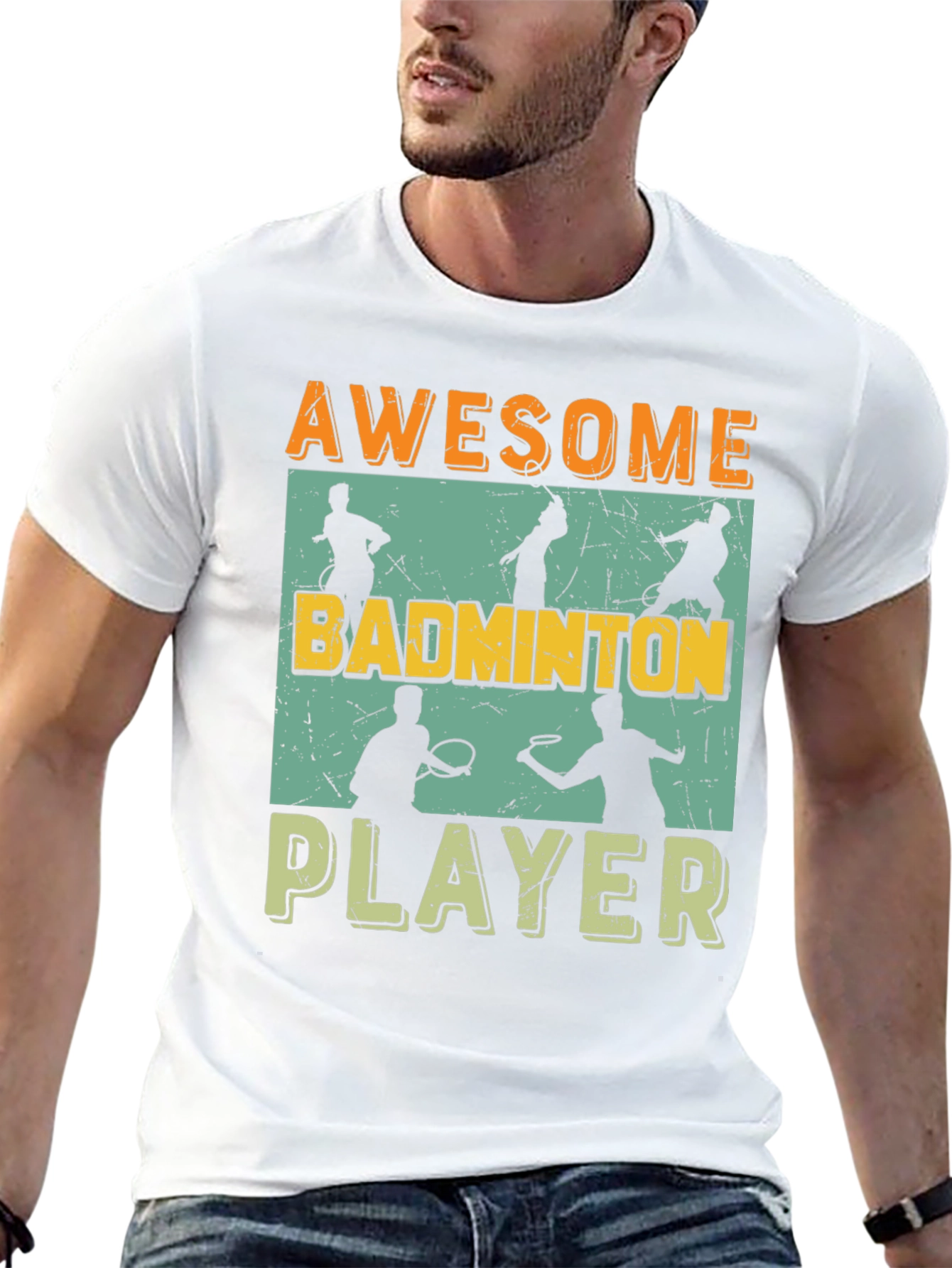 Awesome Badminton Player Graphic Tee