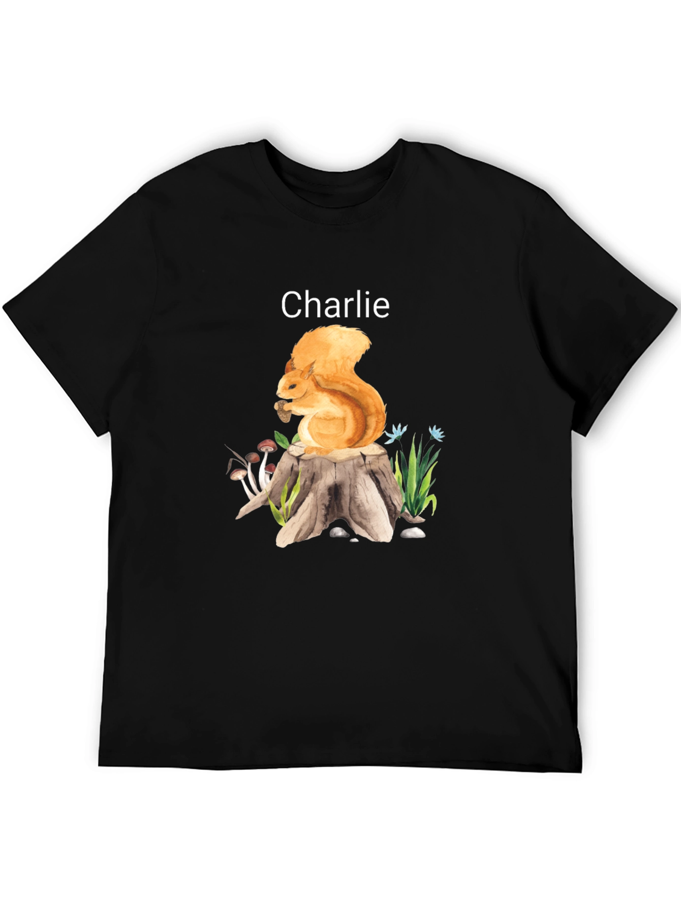 Squirrel on Stump Tee - Personalized Name Shirt