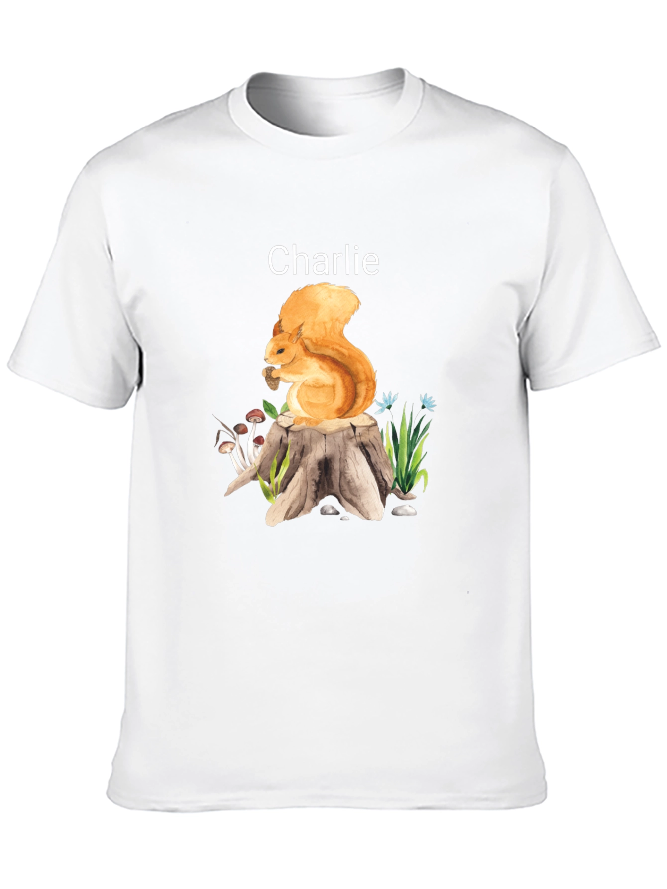 Squirrel on Stump Tee - Personalized Name Shirt
