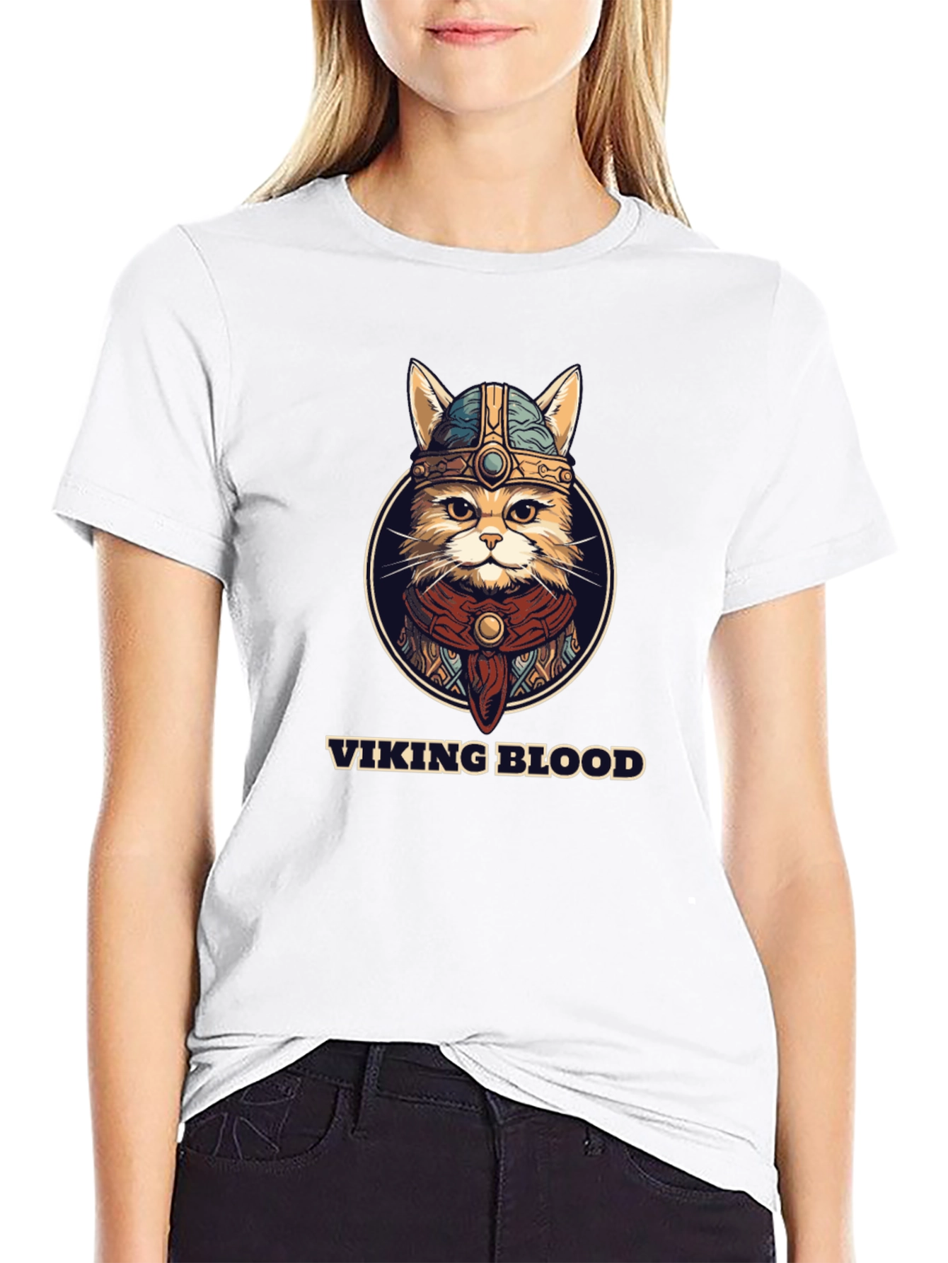 Viking Blood Cat Graphic T-Shirt