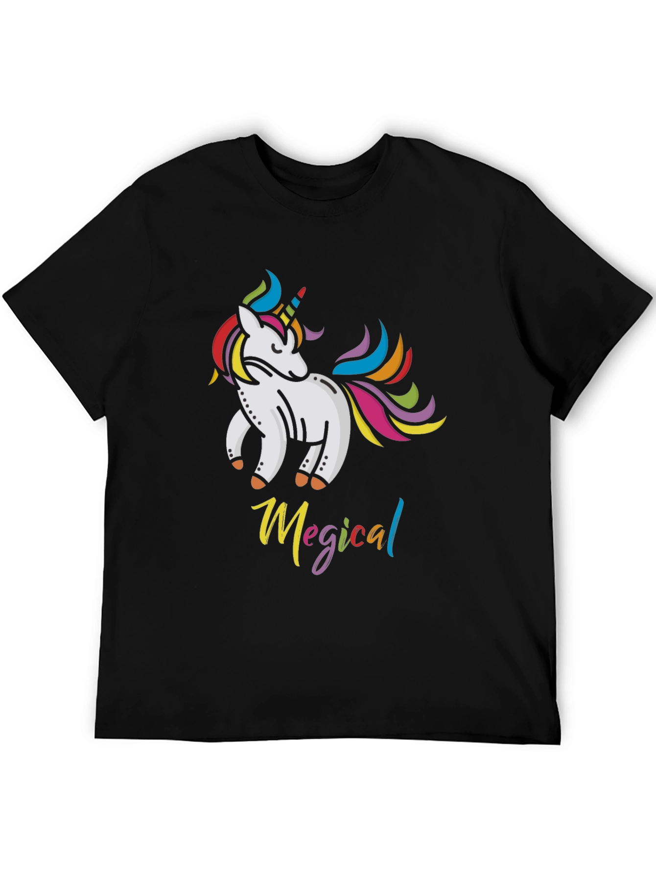 Magical Unicorn Black T-Shirt