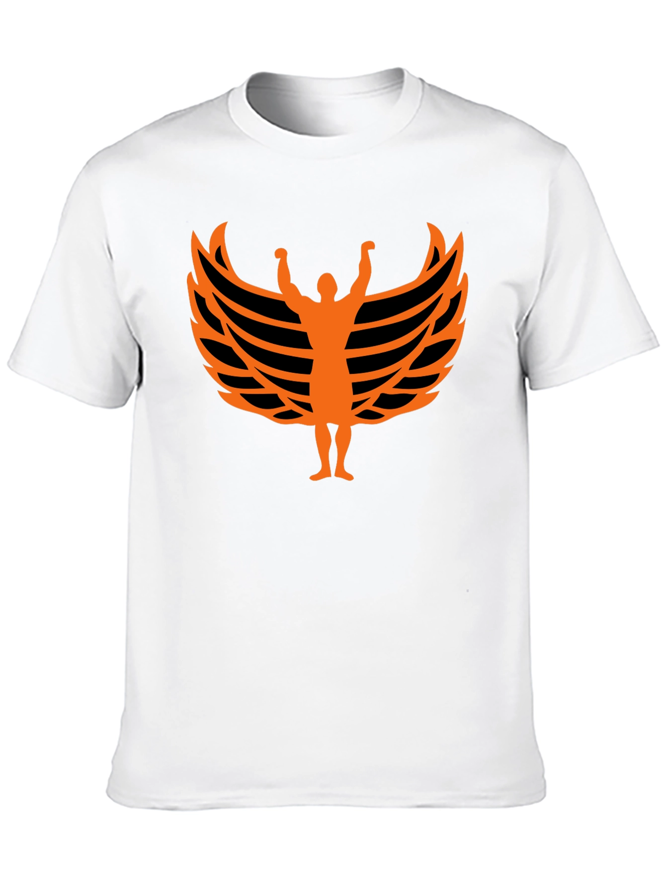 Orange Wings Graphic Black T-Shirt
