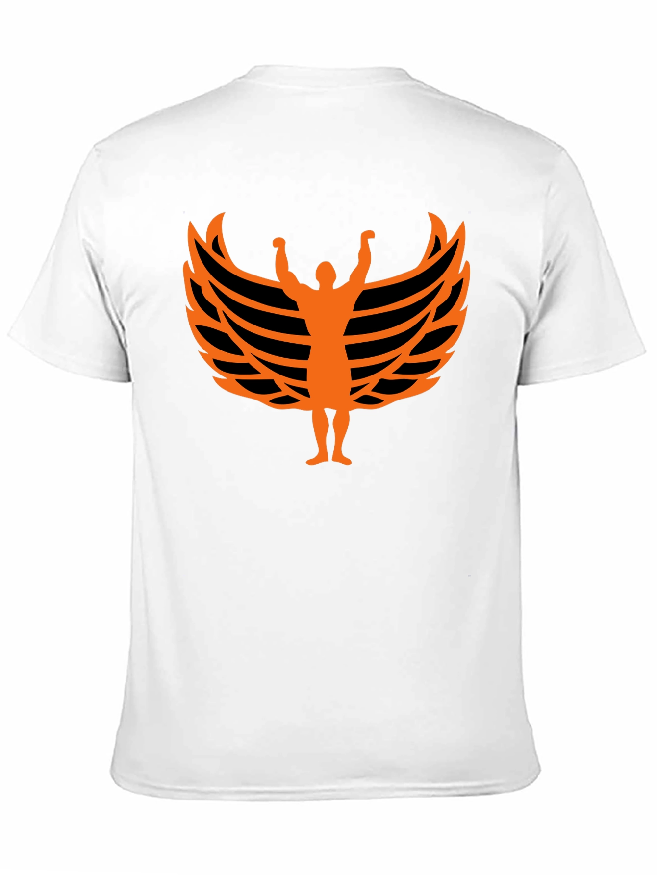 Orange Wings Graphic Black T-Shirt
