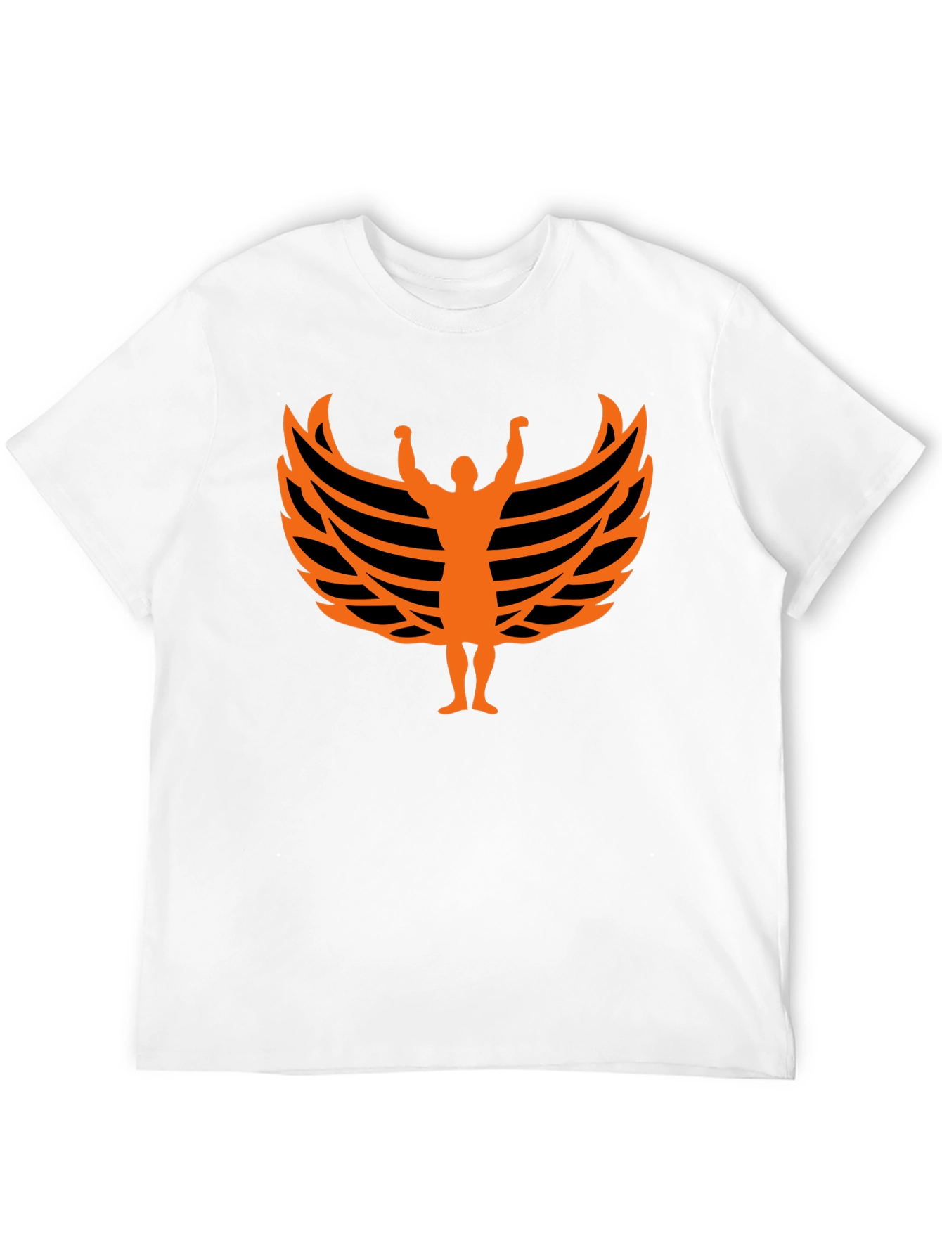 Orange Wings Graphic Black T-Shirt