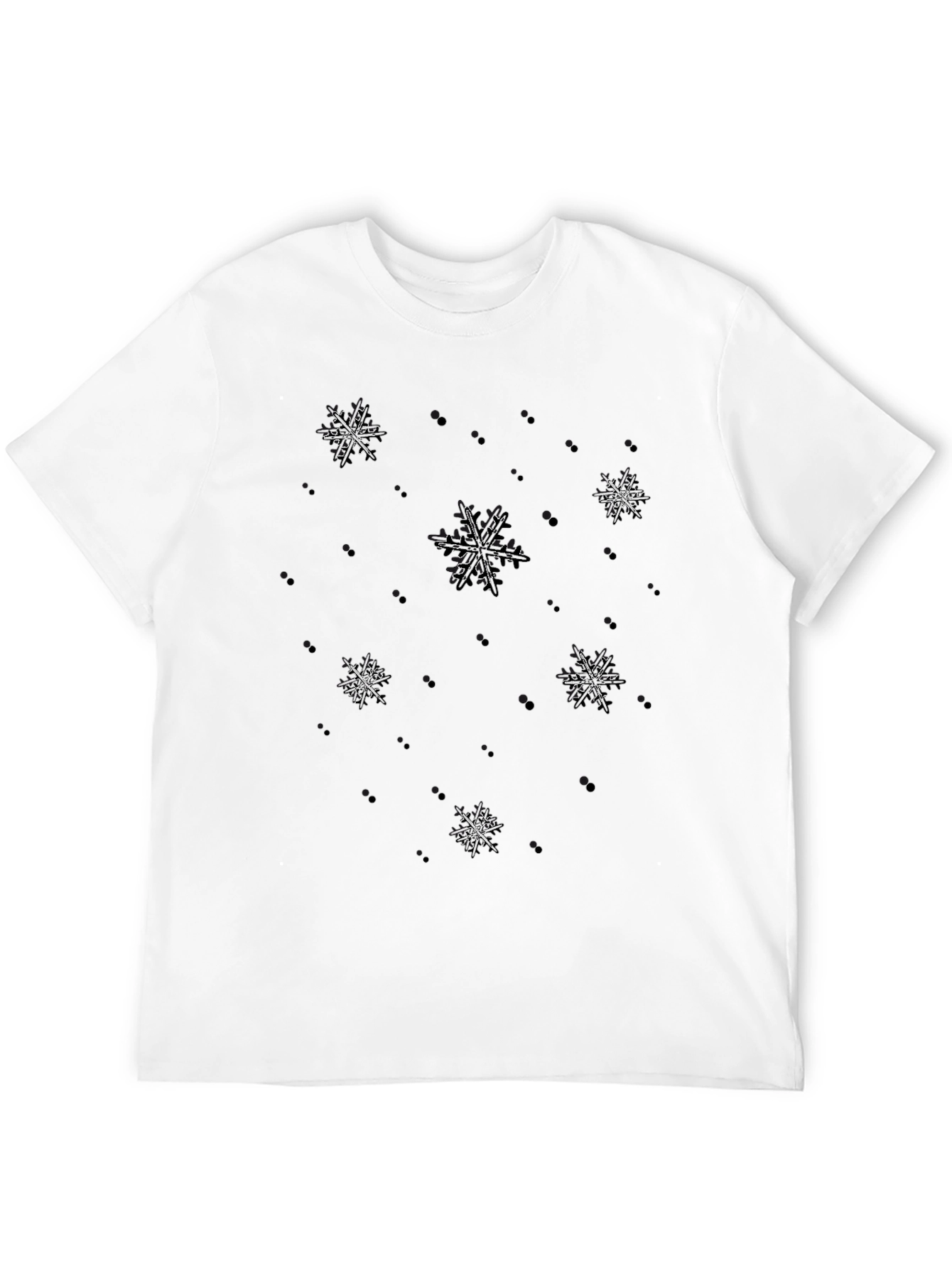 Snowflake Embellished Black T-Shirt