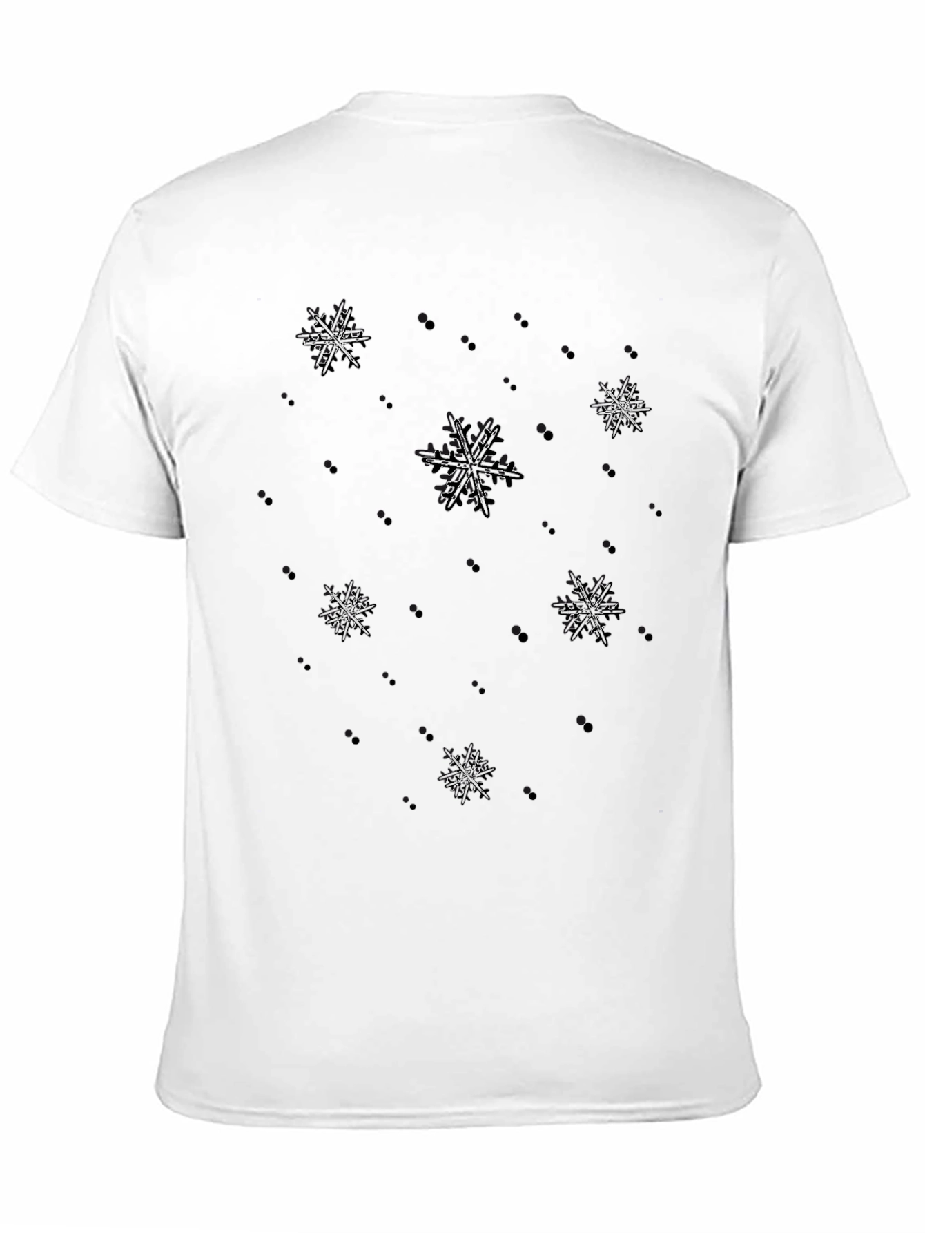 Snowflake Embellished Black T-Shirt