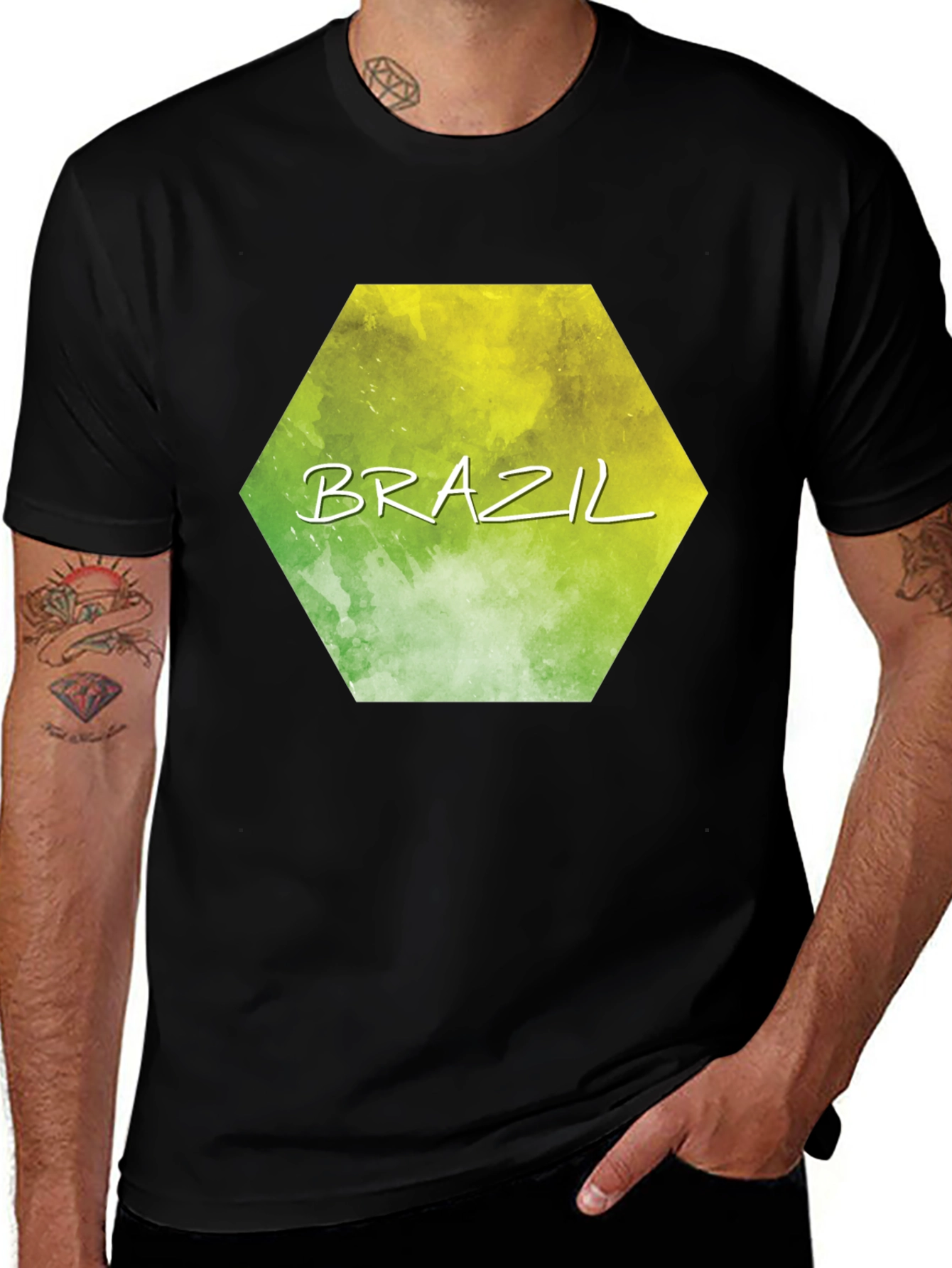 Brazil Hexagon Graphic T-Shirt