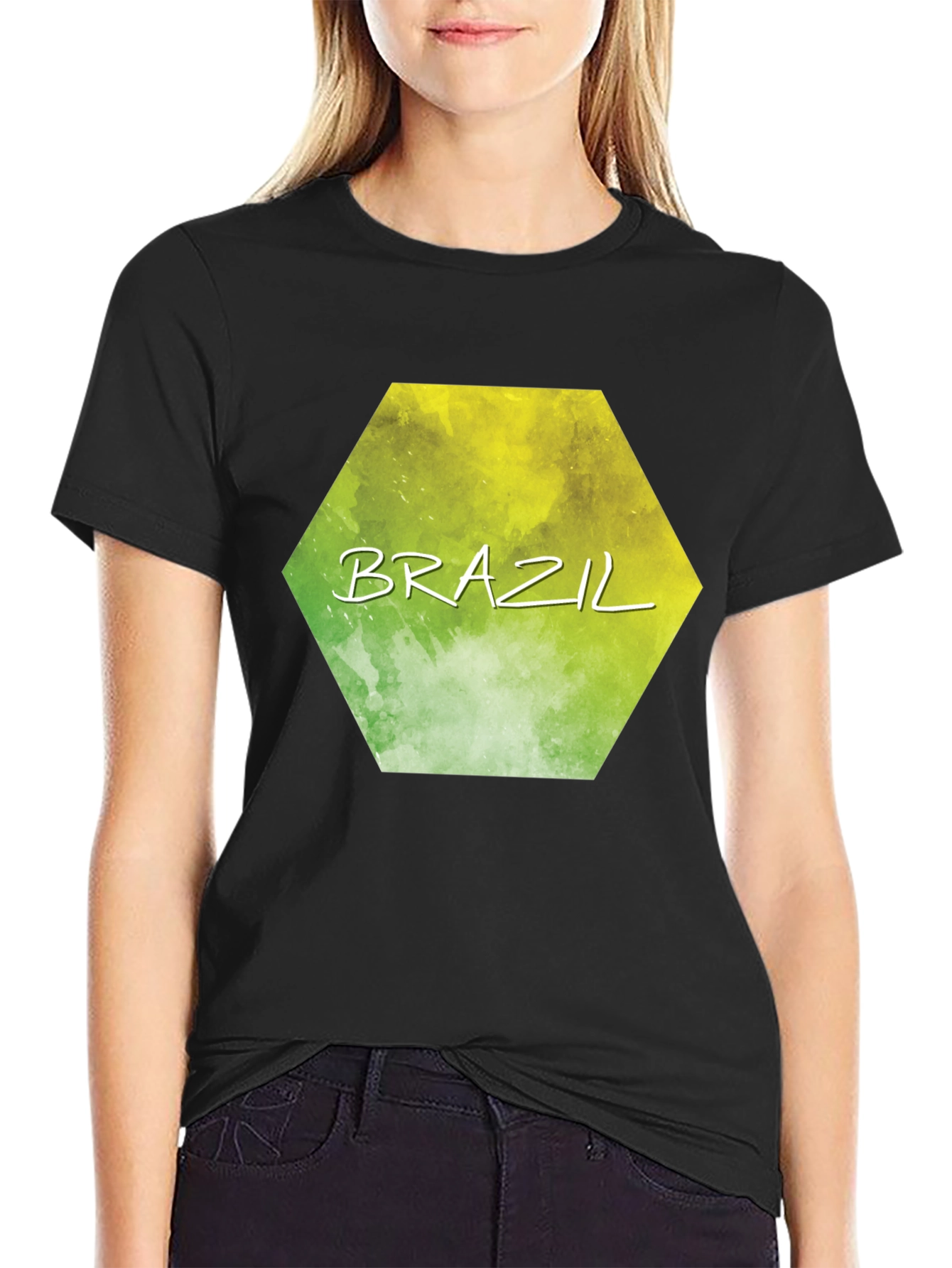 Brazil Hexagon Graphic T-Shirt