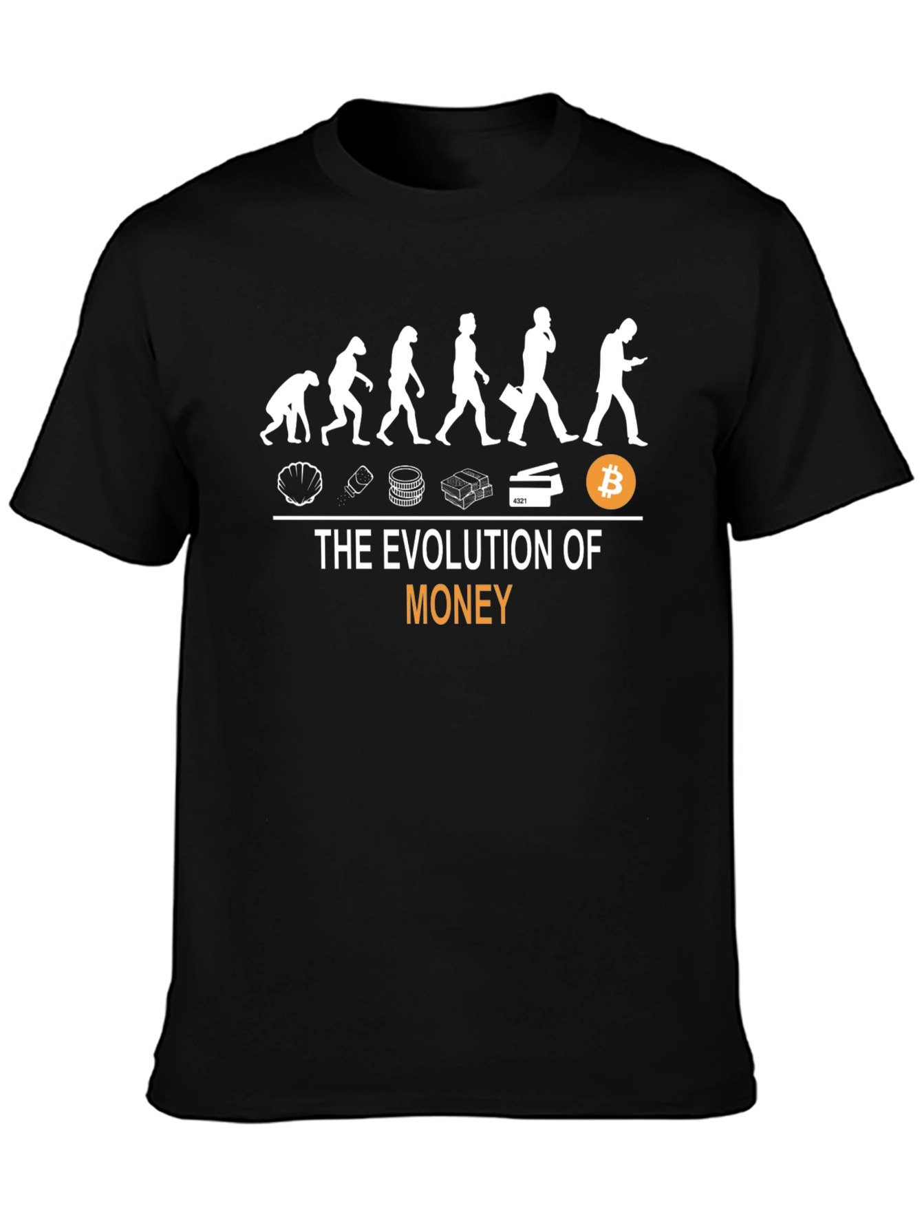 Evolution of Money Black T-Shirt - Bitcoin
