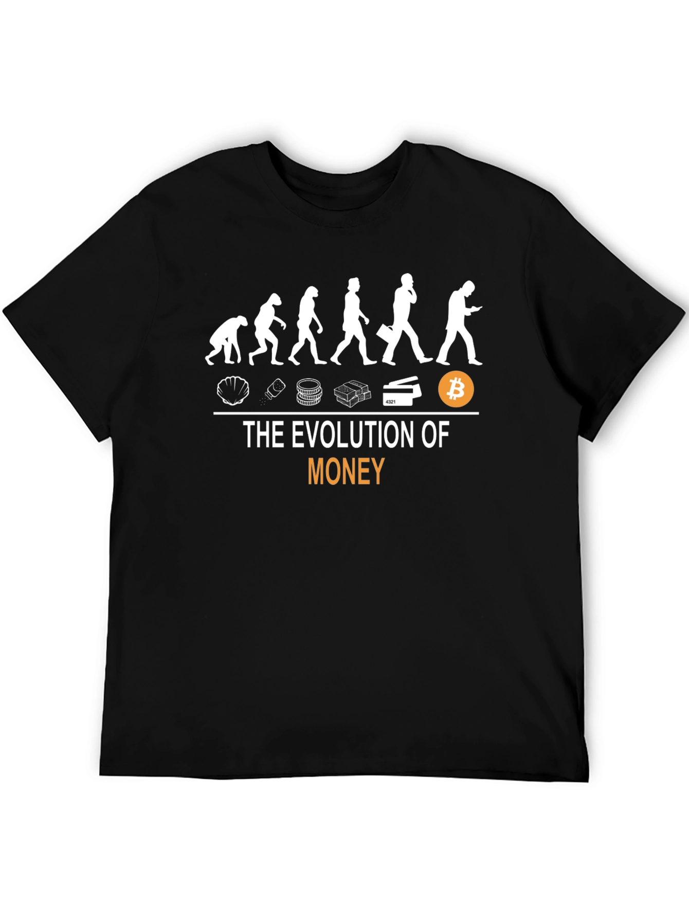 Evolution of Money Black T-Shirt - Bitcoin