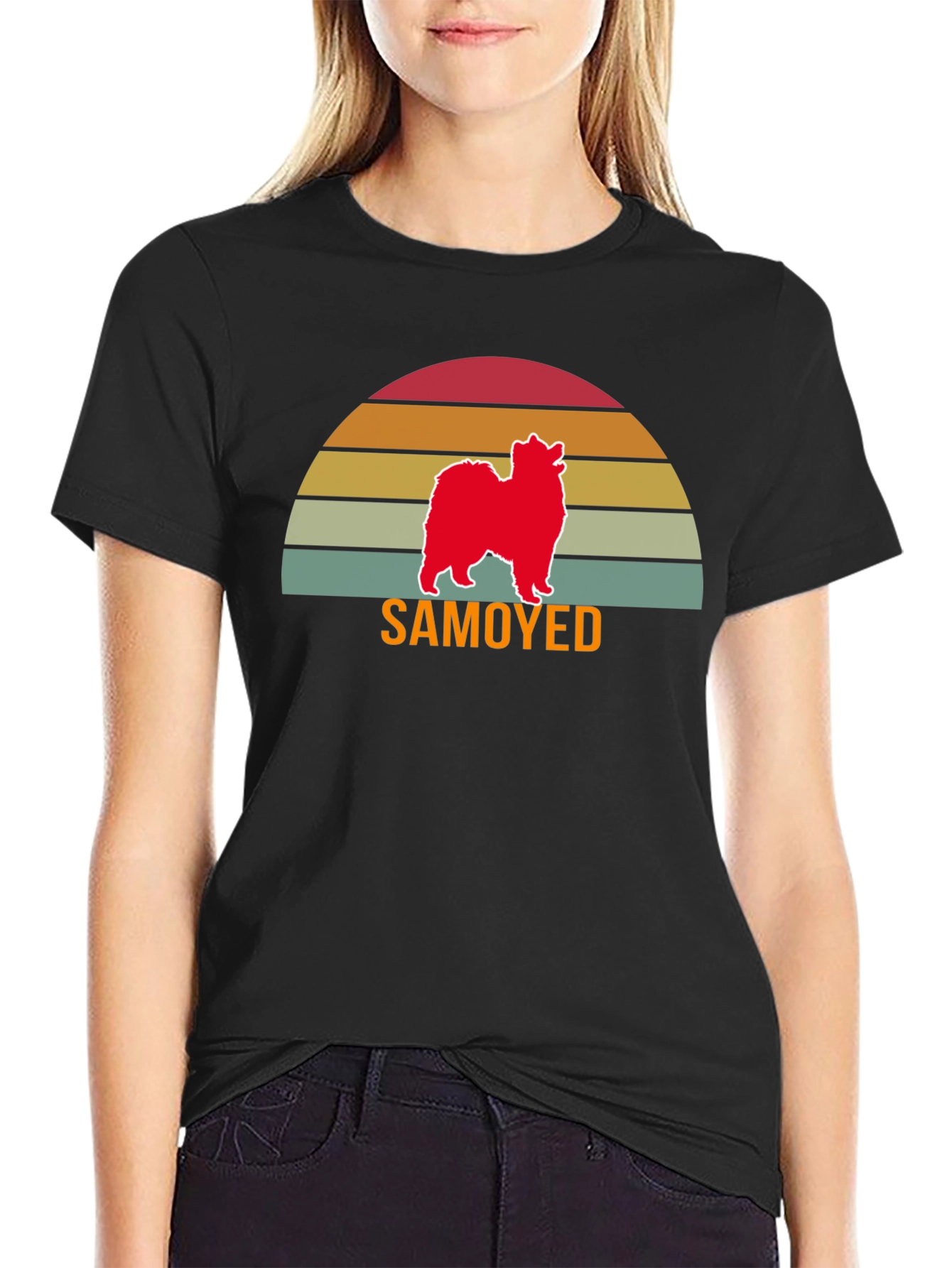 Samoyed Dog Sunset T-Shirt