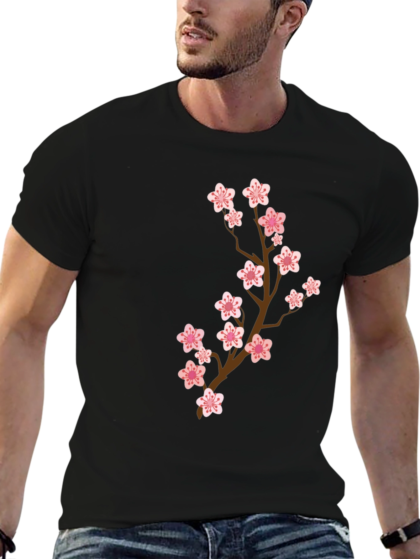 Sakura Blossom Graphic Tee - Stylish Mens T-Shirt