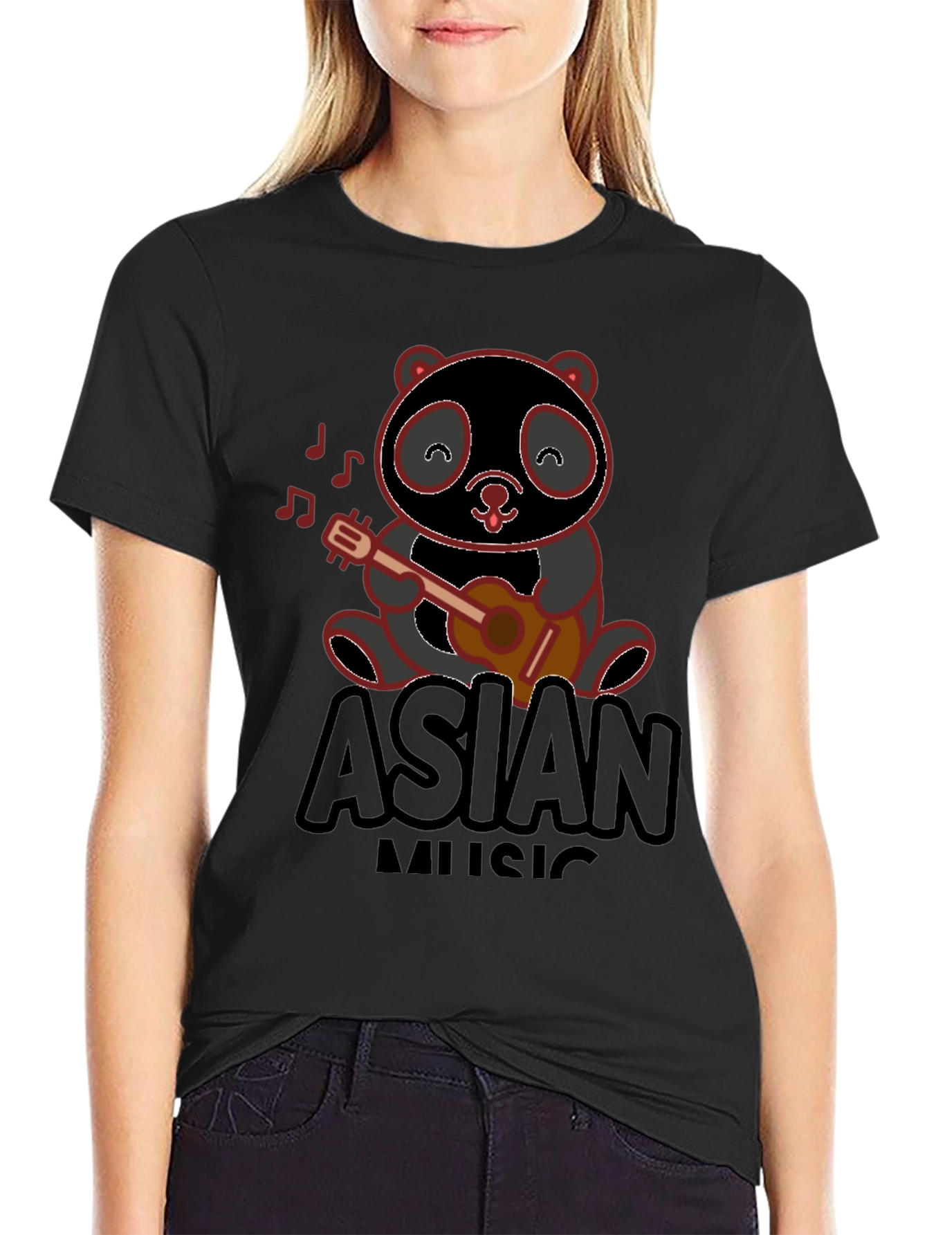 Asian Music Panda T-Shirt - Cute Panda Design