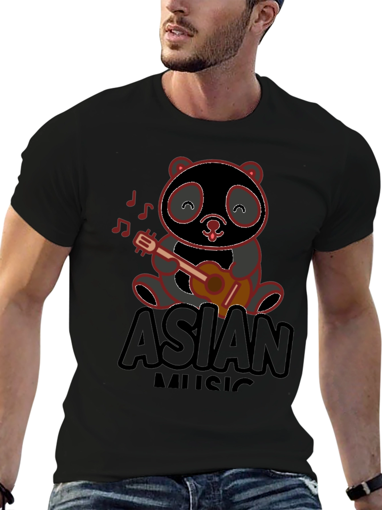 Asian Music Panda T-Shirt - Cute Panda Design