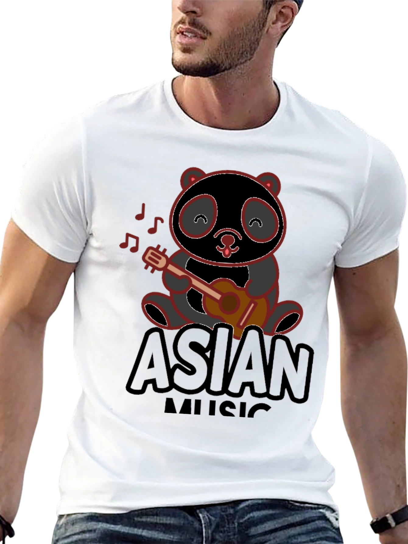 Asian Music Panda T-Shirt - Cute Panda Design