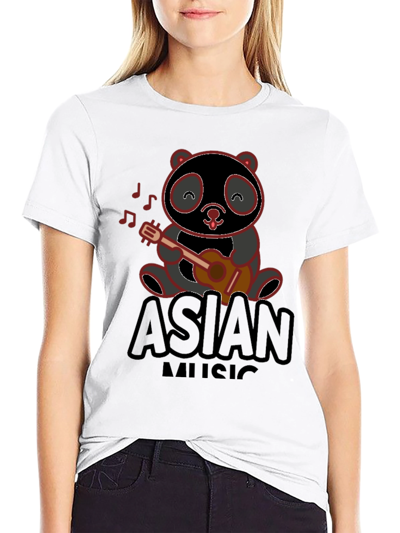 Asian Music Panda T-Shirt - Cute Panda Design